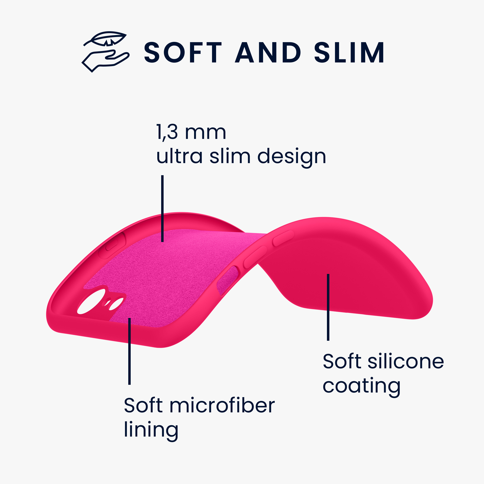 Silikonový TPU kryt kwmobile pro iPhone SE 2022/2020/8/7 - neonově růžová