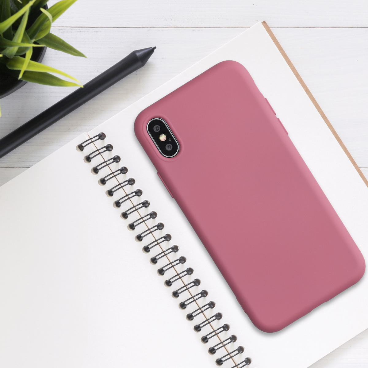 Silikonový TPU kryt kwmobile pro iPhone X - tmavě růžová