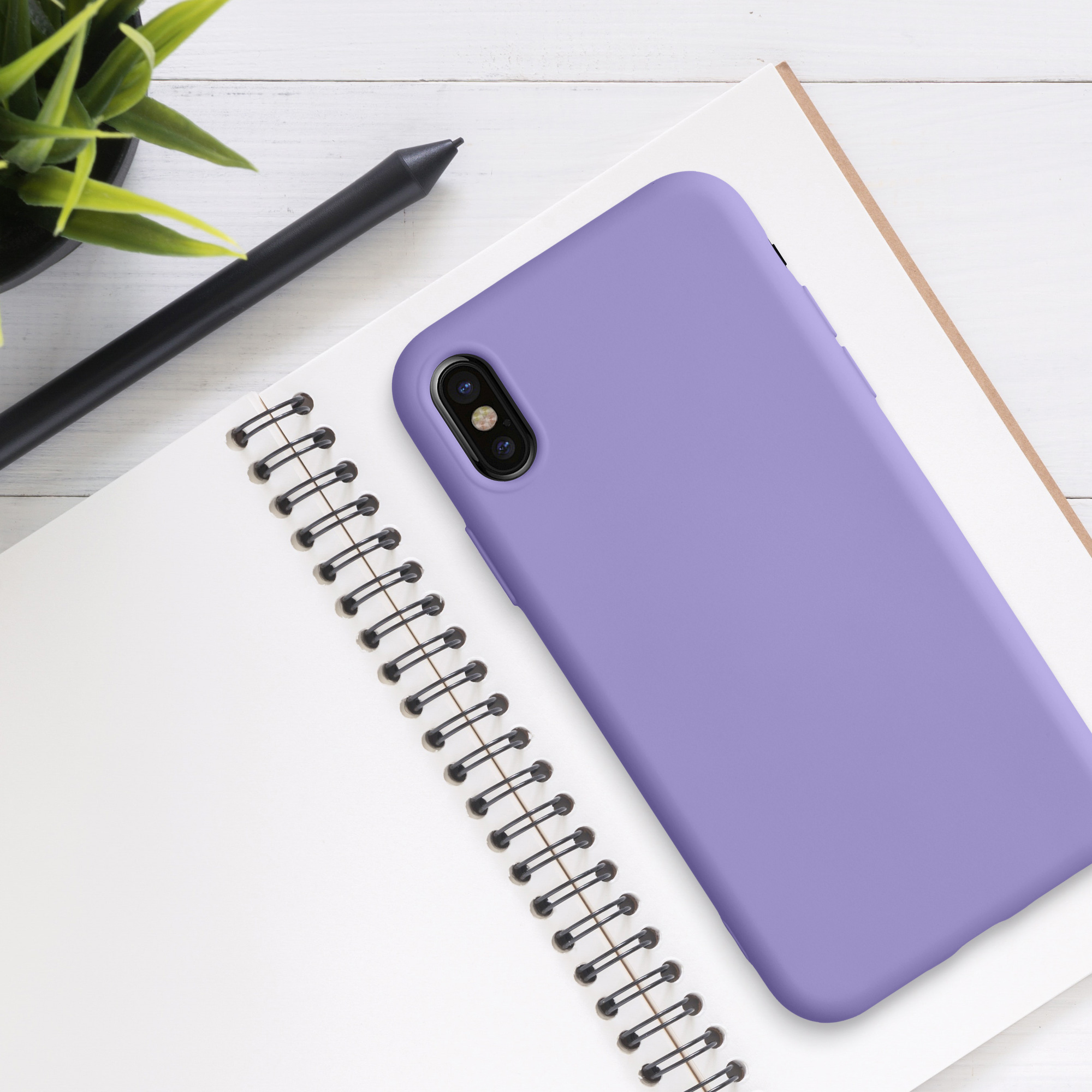 Silikonový kryt na mobil kwmobile pro Apple iPhone X - fialová
