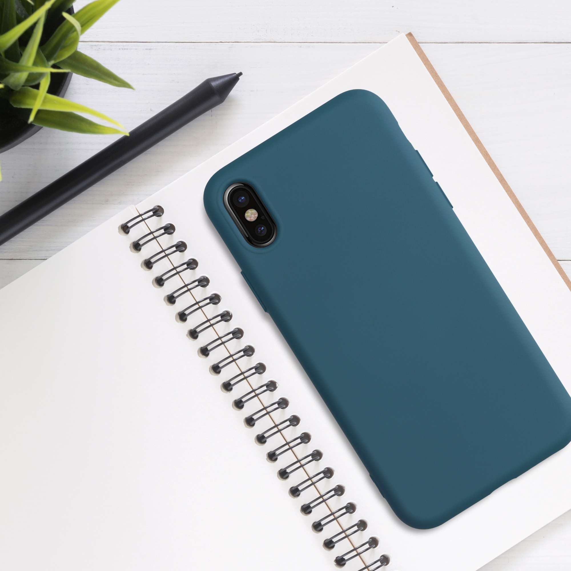 Silikonový TPU kryt kwmobile pro iPhone X - petrolejová matná