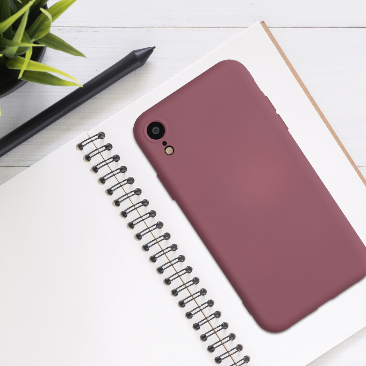 Silikonový kryt na mobil kwmobile pro Apple iPhone XR - tmavě růžová