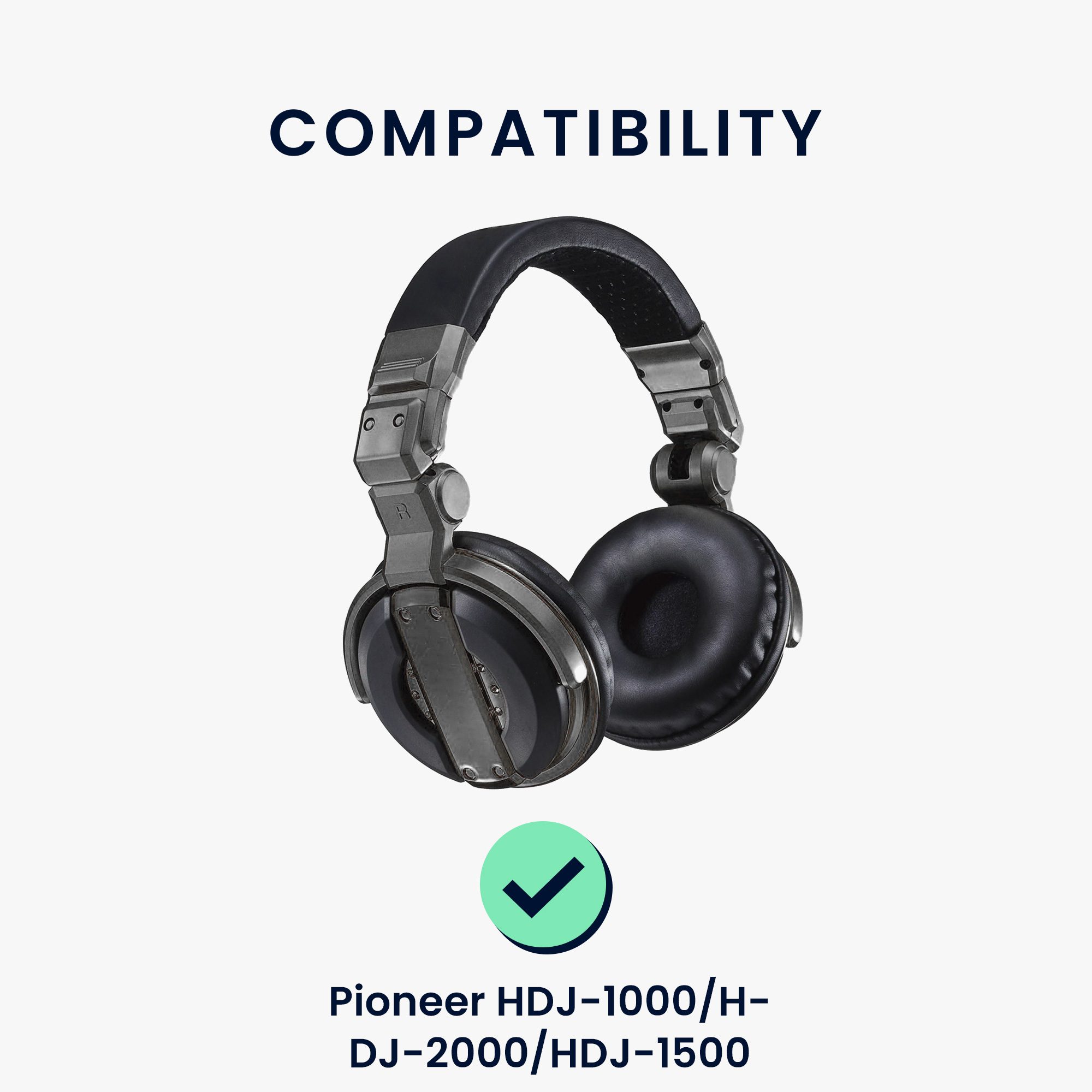 2x náušníky na sluchátka pro Pioneer HDJ-1000/HDJ-2000/HDJ-1500 kwmobile - černá