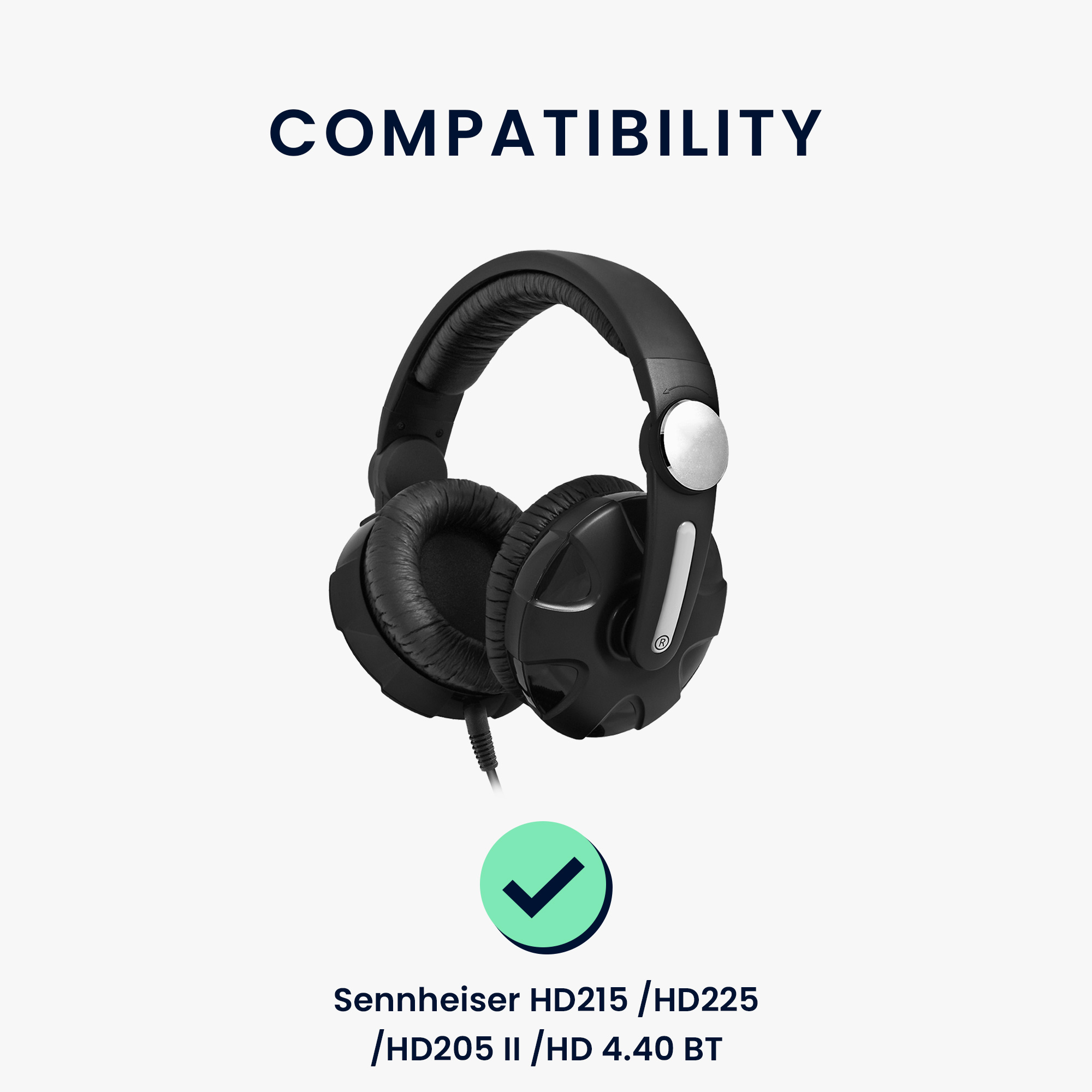 2x Náušníky na sluchátka kwmobile pro Sennheiser HD215 /HD225 /HD205 II /HD… - černá