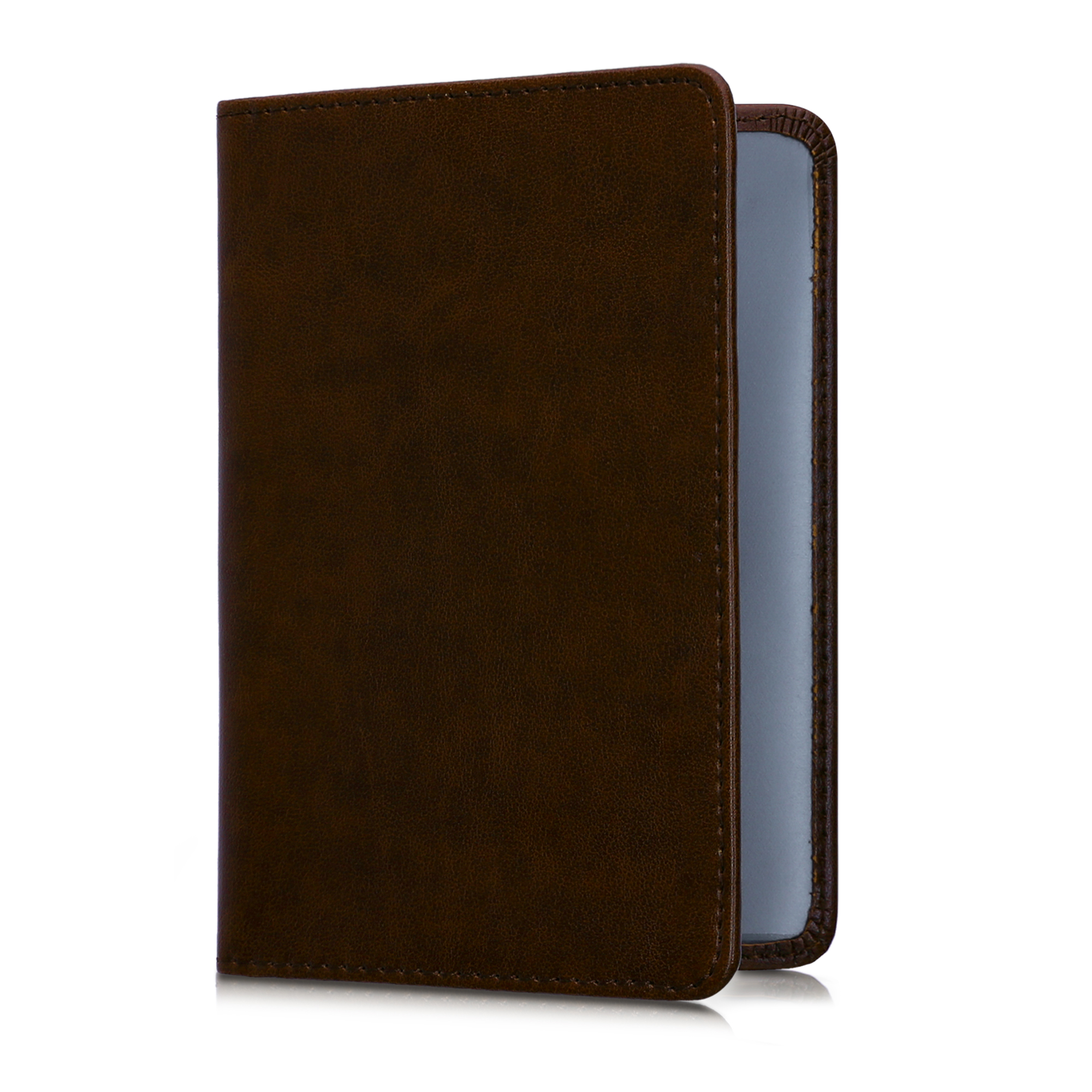 Obal na doklady od auta kwmobile PU kůže - 12 × 17,5 cm otevřené / 9,2 × 13 cm složené - tmavě hnědá