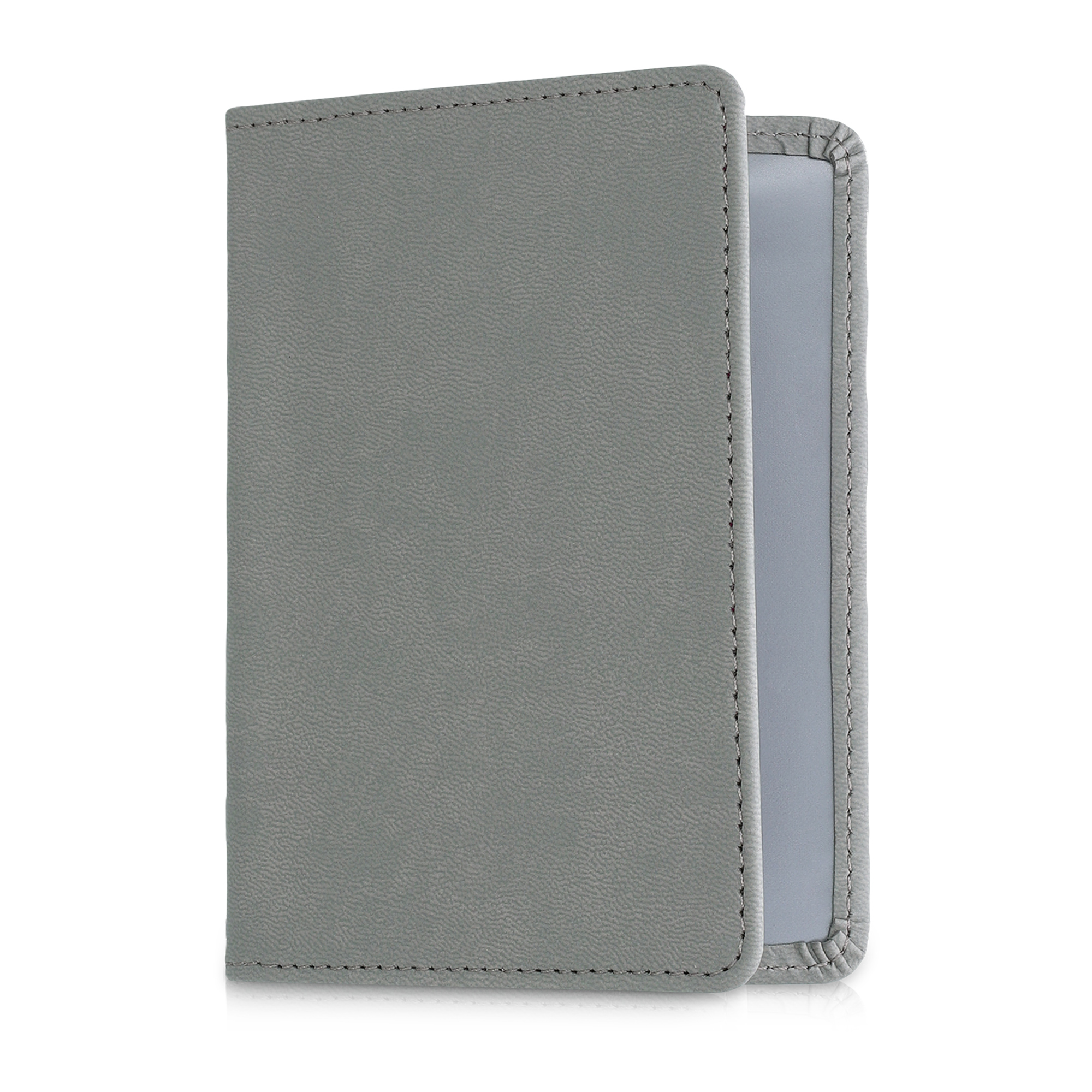 Obal na doklady od auta kwmobile PU kůže - 12 × 17,5 cm otevřené / 9,2 × 13 cm složené - světle šedá