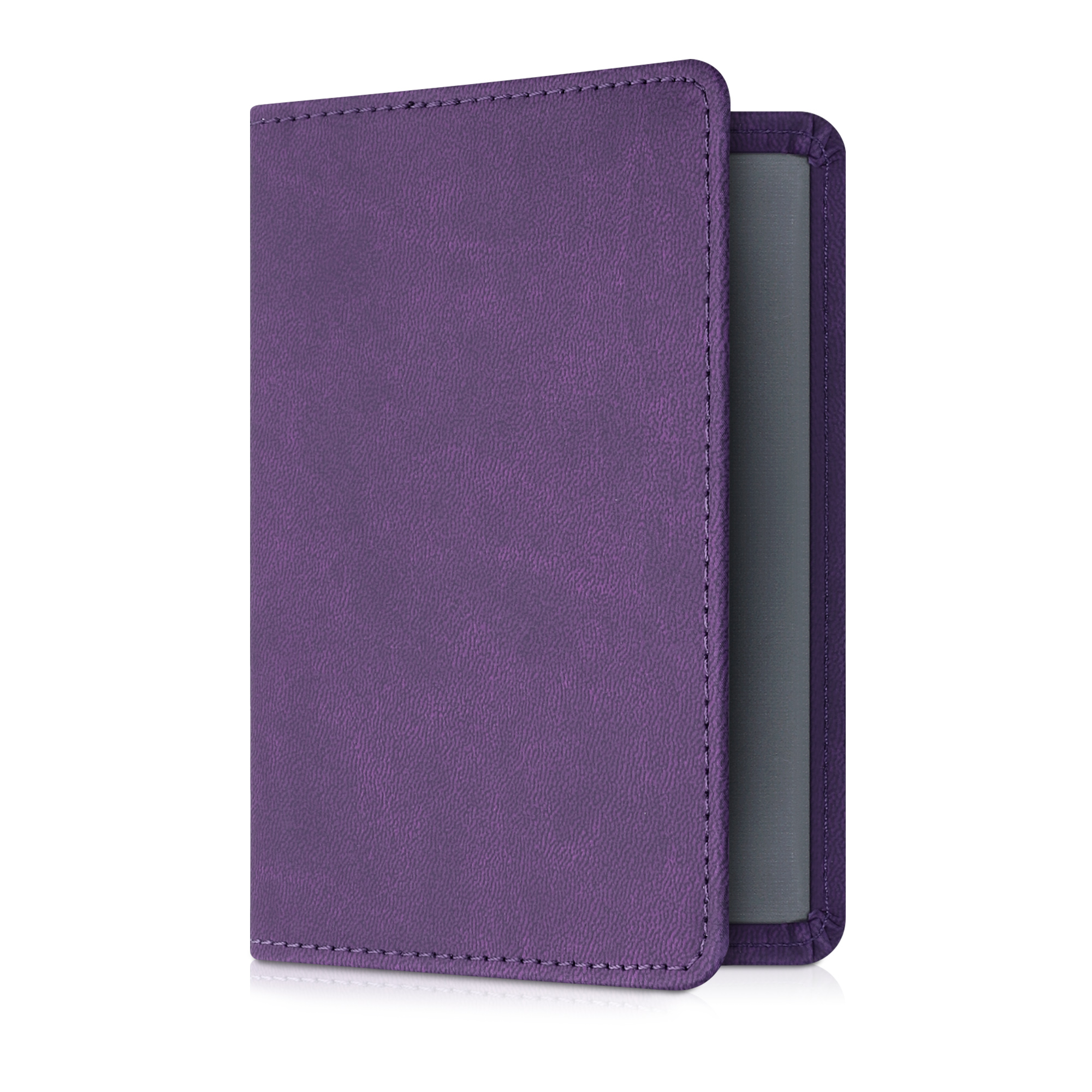 Obal na doklady od auta kwmobile PU kůže - 12 × 17,5 cm otevřené / 9,2 × 13 cm složené - fialová
