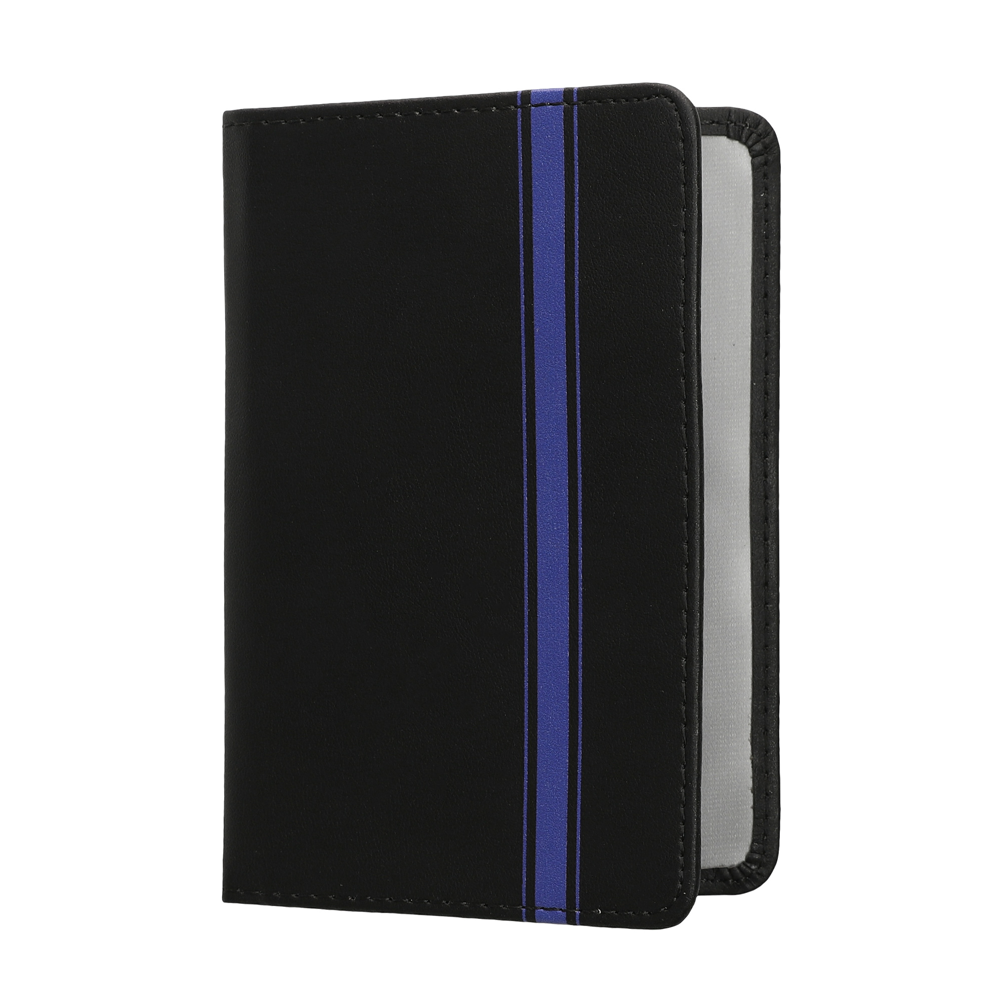 Obal na doklady od auta kwmobile PU kůže - 12 × 17,5 cm otevřené / 9,2 × 13 cm složené - modrá / černá