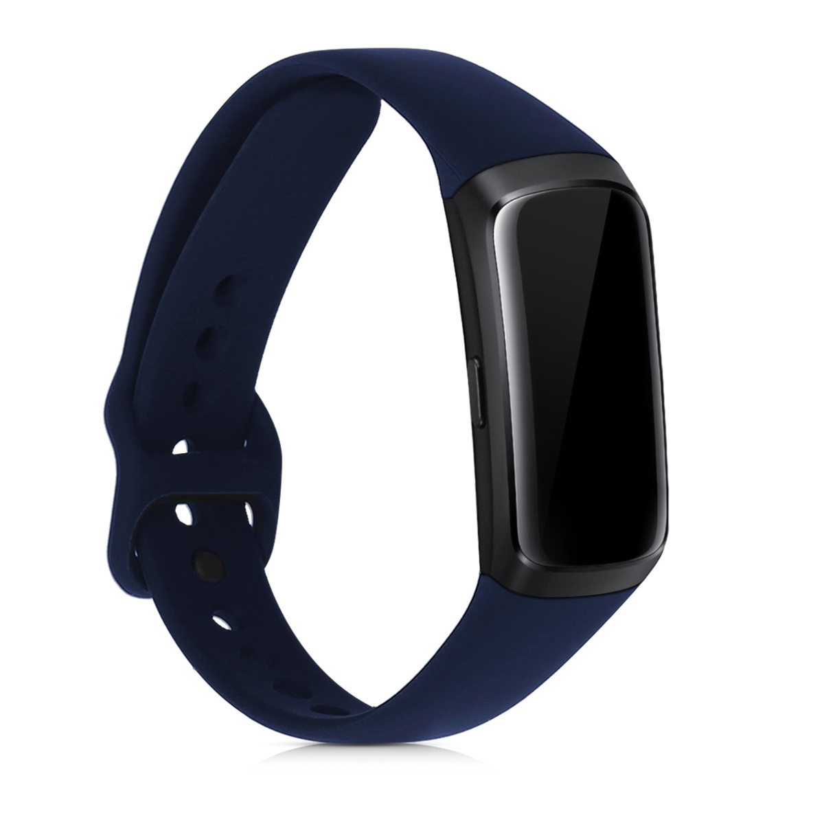 Silikonový řemínek na chytré hodinky Samsung Galaxy Fit (SM-R370) kwmobile 2 ks černo-tmavě modrý