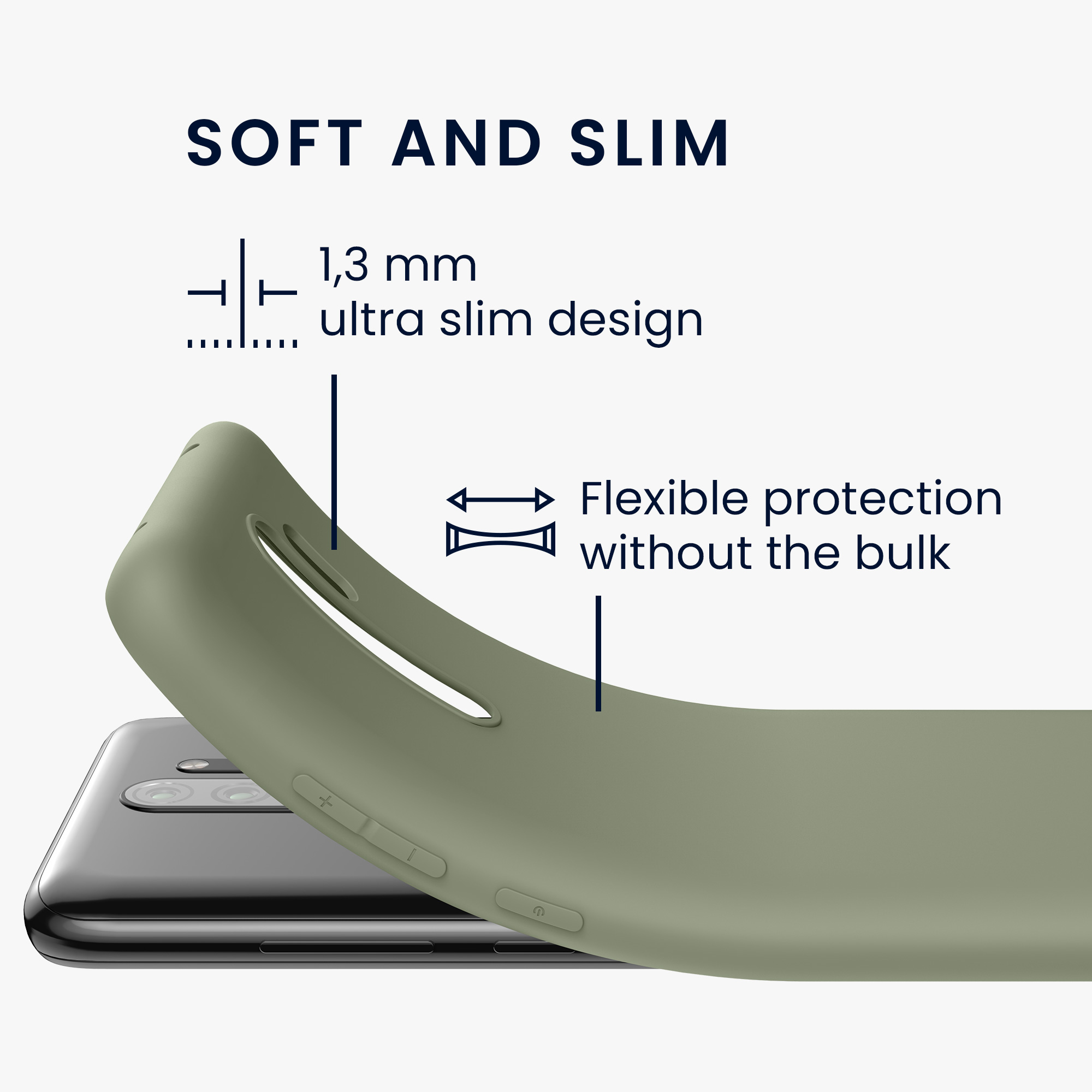 TPU kryt kwmobile pro Xiaomi Redmi Note 8 Pro - šedozelená