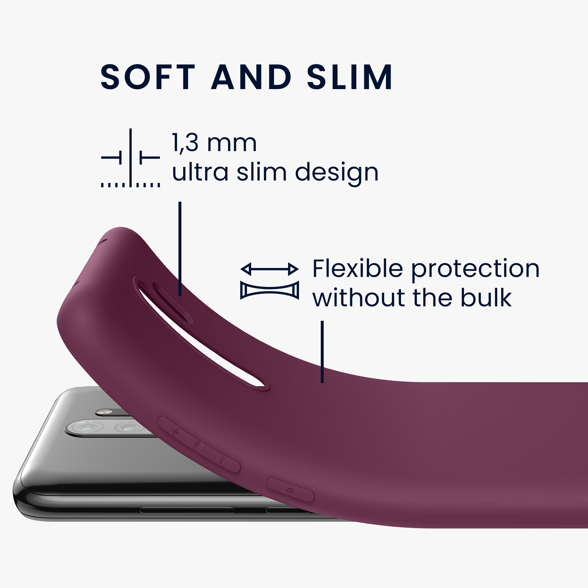 TPU kryt kwmobile pro Xiaomi Redmi Note 8 Pro - vínově fialová