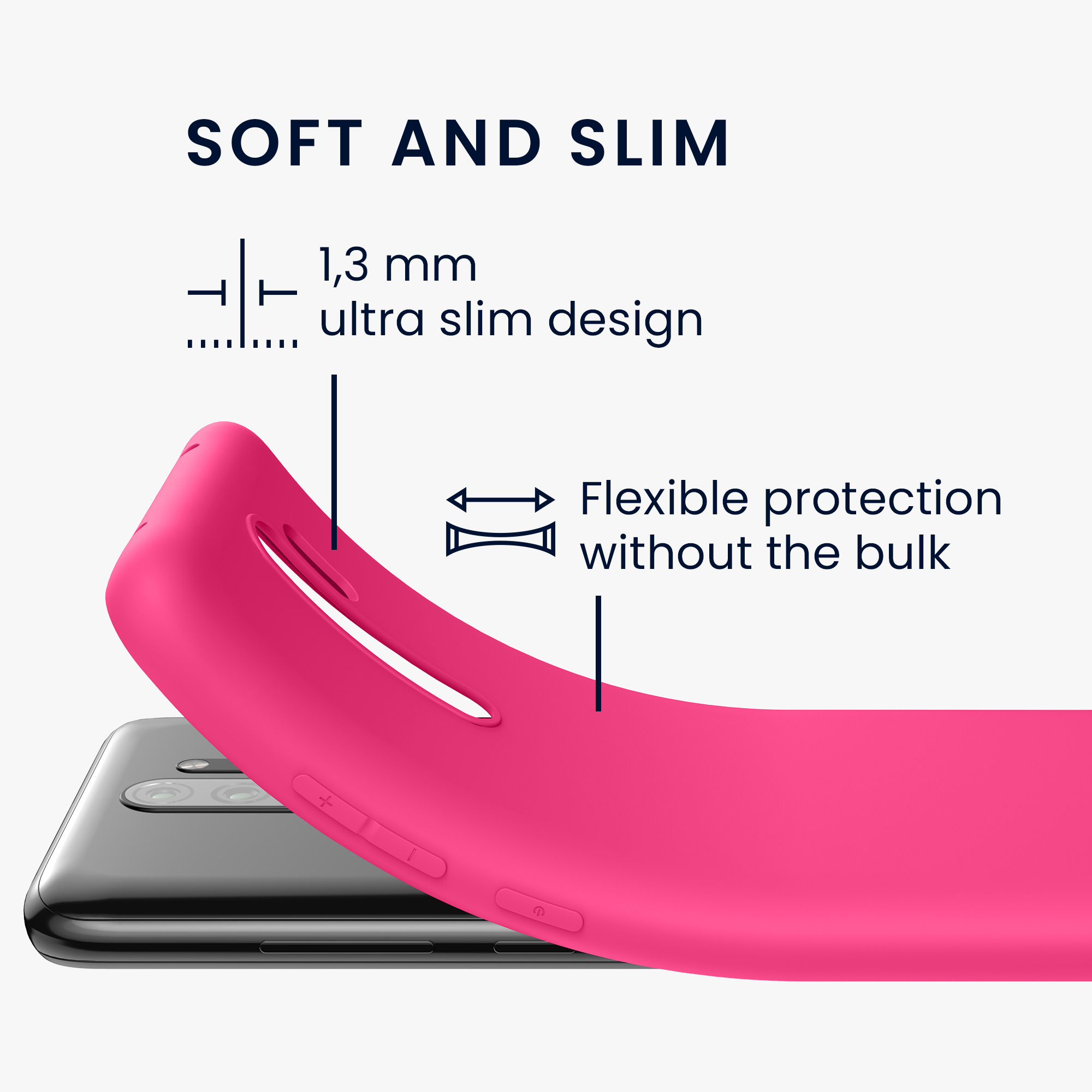 TPU kryt kwmobile pro Xiaomi Redmi Note 8 Pro - neonově růžová