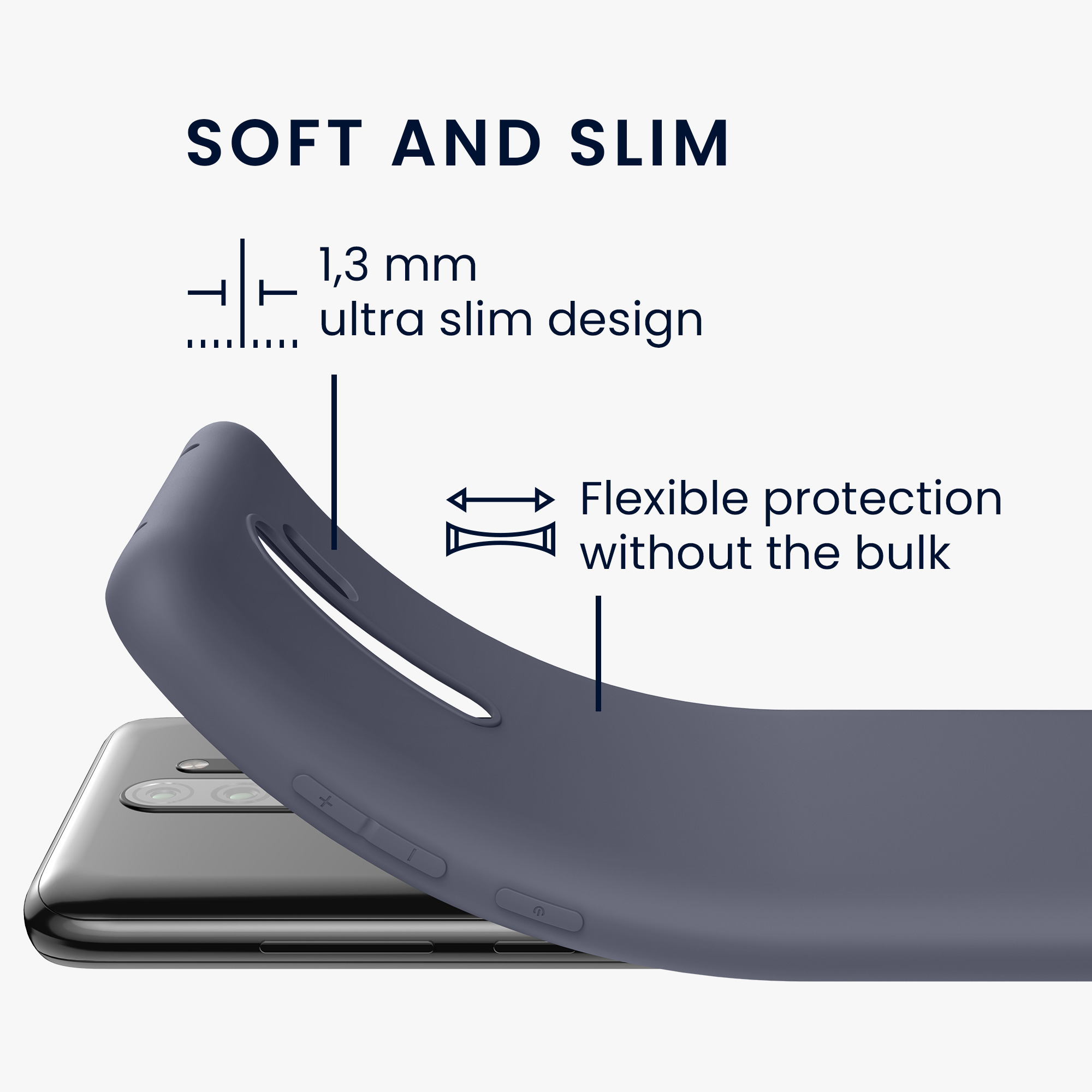 TPU kryt kwmobile pro Xiaomi Redmi Note 8 Pro - modrošedá