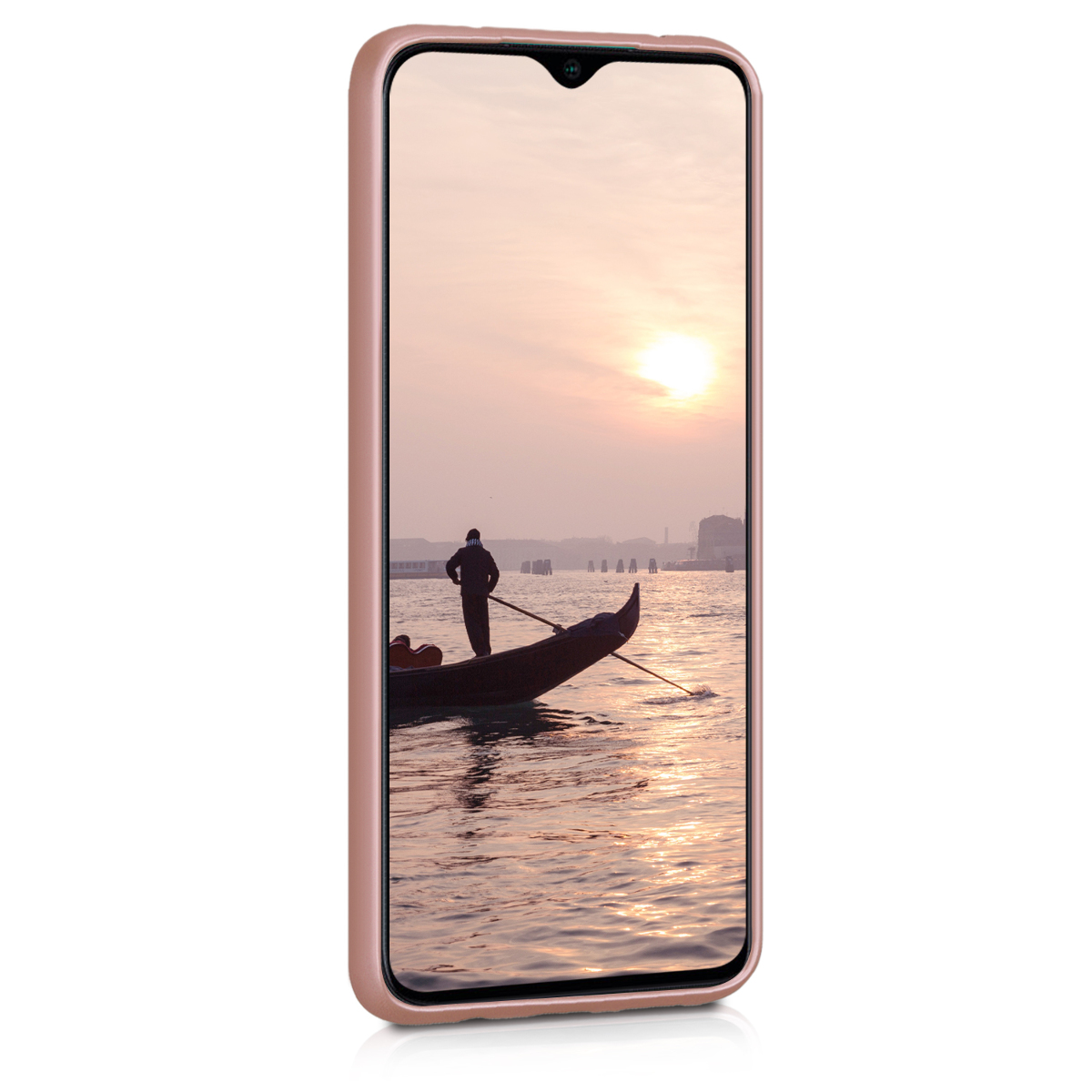 Metalický TPU kryt kwmobile pro Xiaomi Redmi Note 8 Pro - metalická růžově zlatá