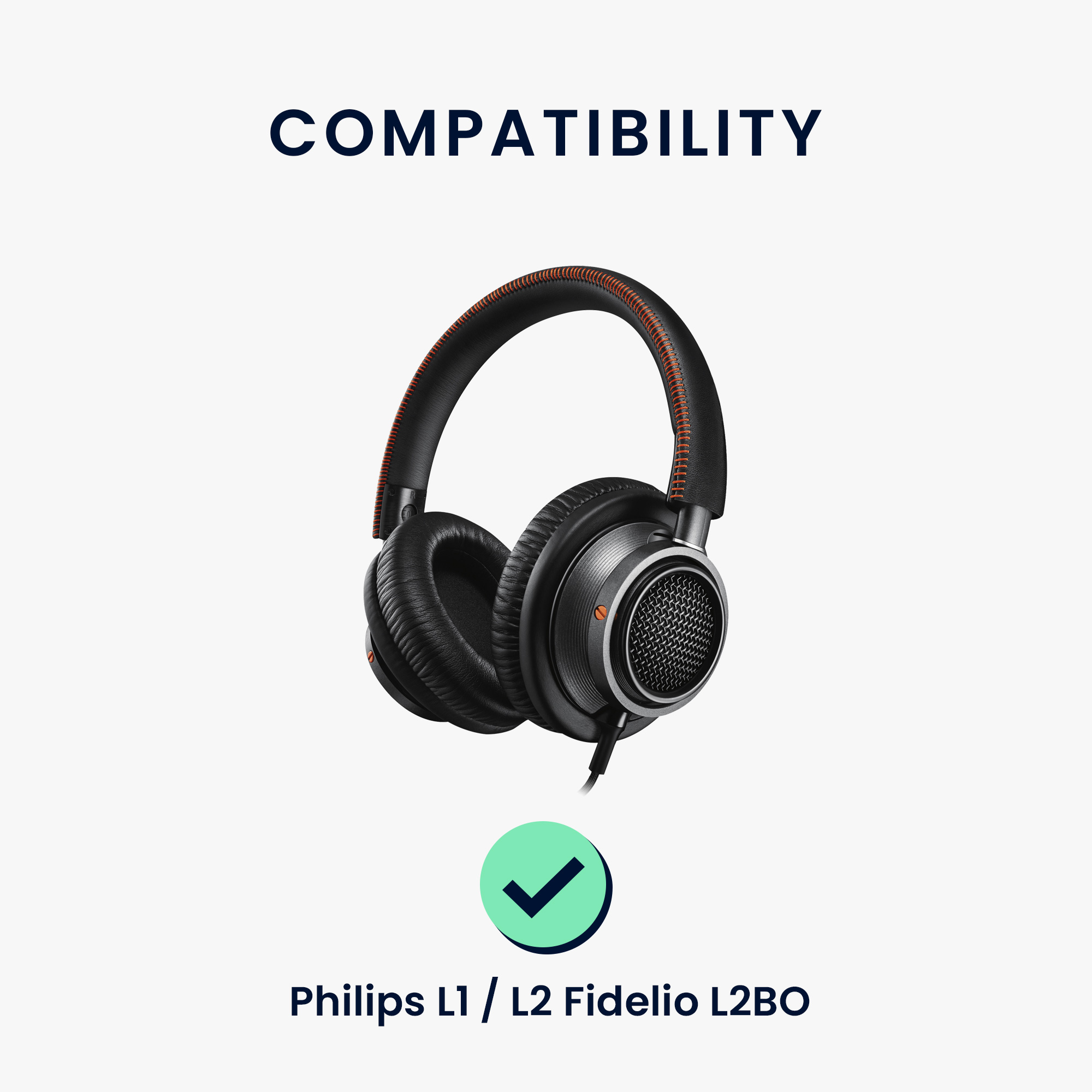2x náušníky na sluchátka pro Philips L1 / L2 Fidelio L2BO kwmobile - černá