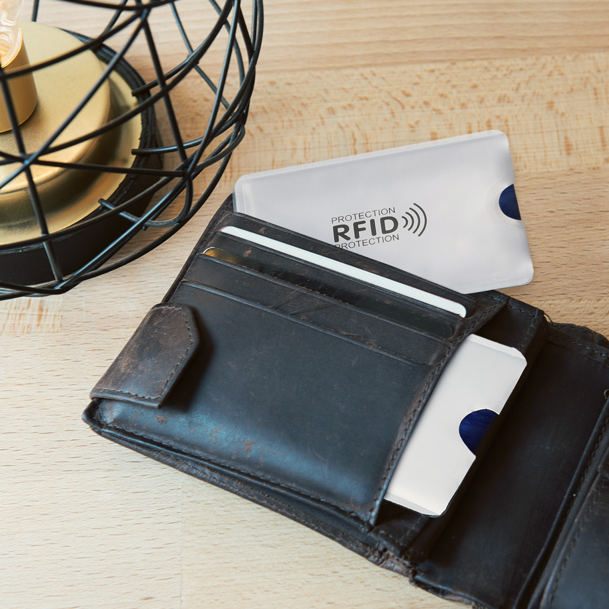 RFID obaly na karty kwmobile 5 ks - stříbrná