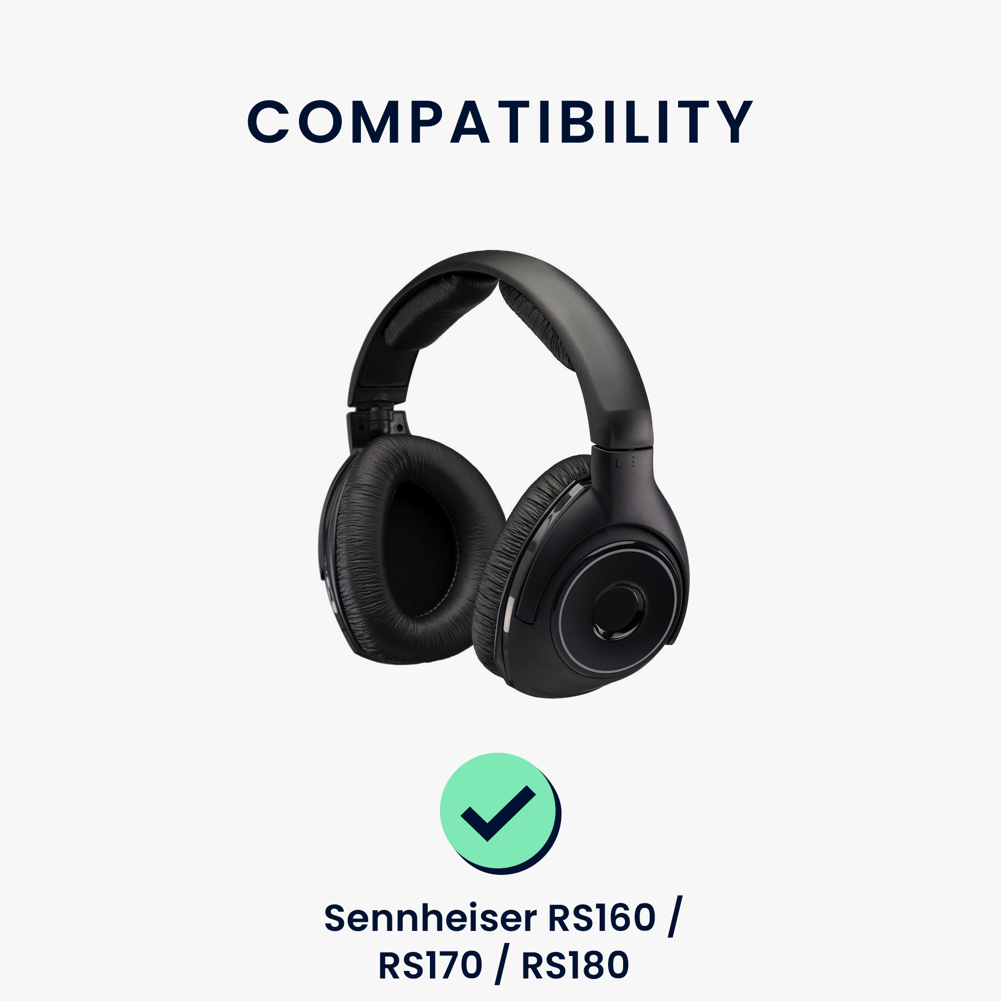 2x Náhradní náušníky / polstrování Sennheiser RS160 / RS170 / RS180 kwmobile - černá