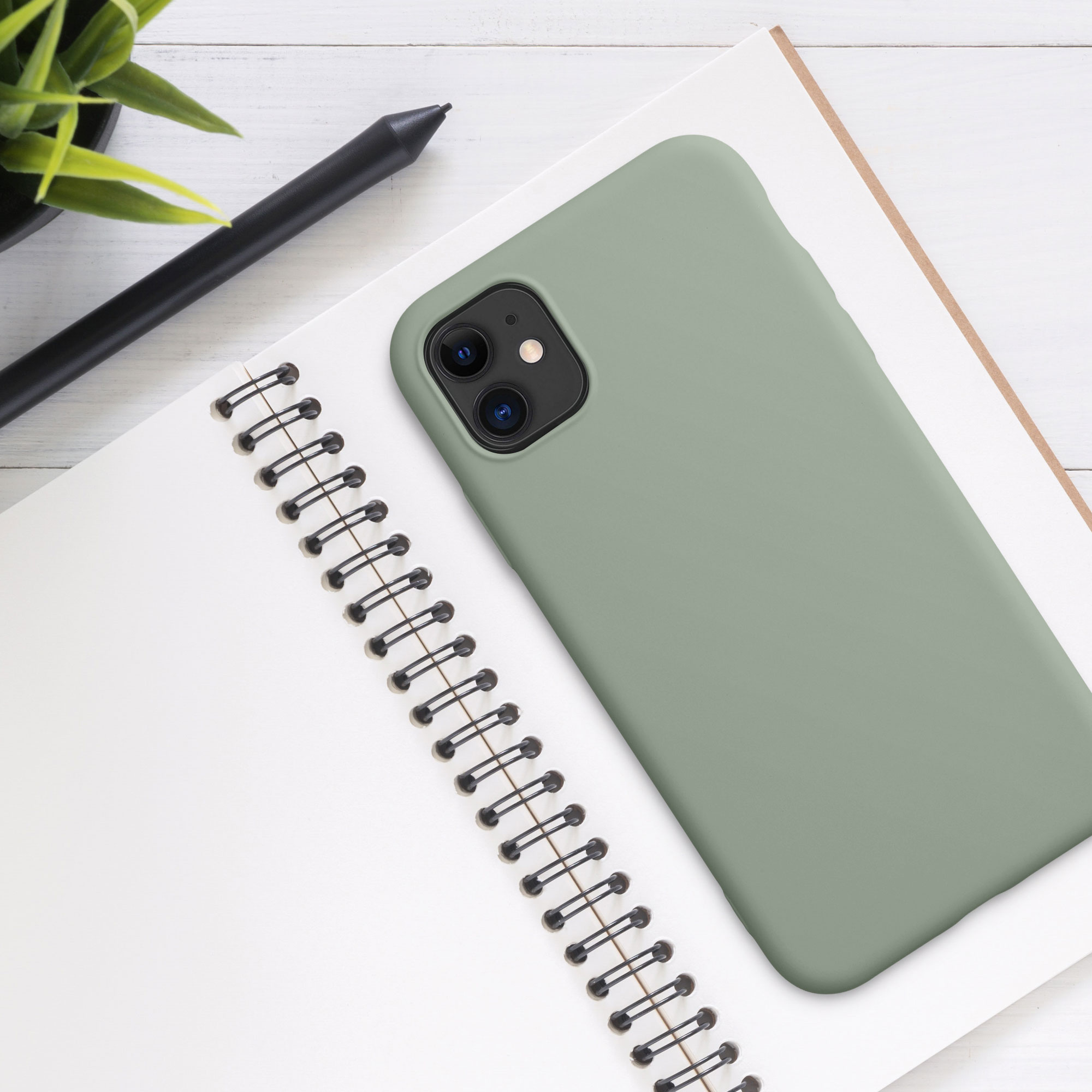 Kryt na mobil kwmobile iPhone 11 Case - šedozelená