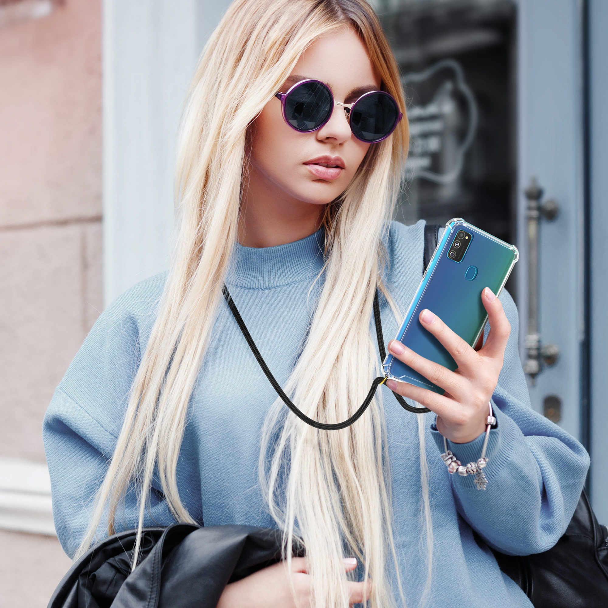 Crossbody kryt na mobil Samsung Galaxy M30s kwmobile transparentní