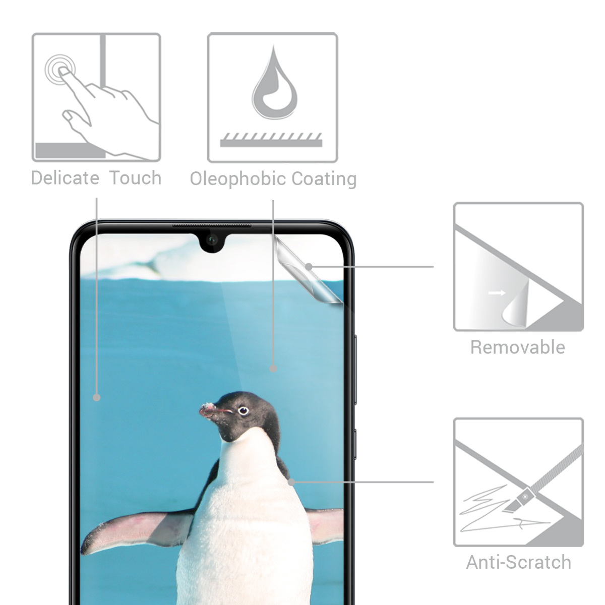 Ochranná fólie kwmobile Huawei P30 Lite, 3 ks, čirá