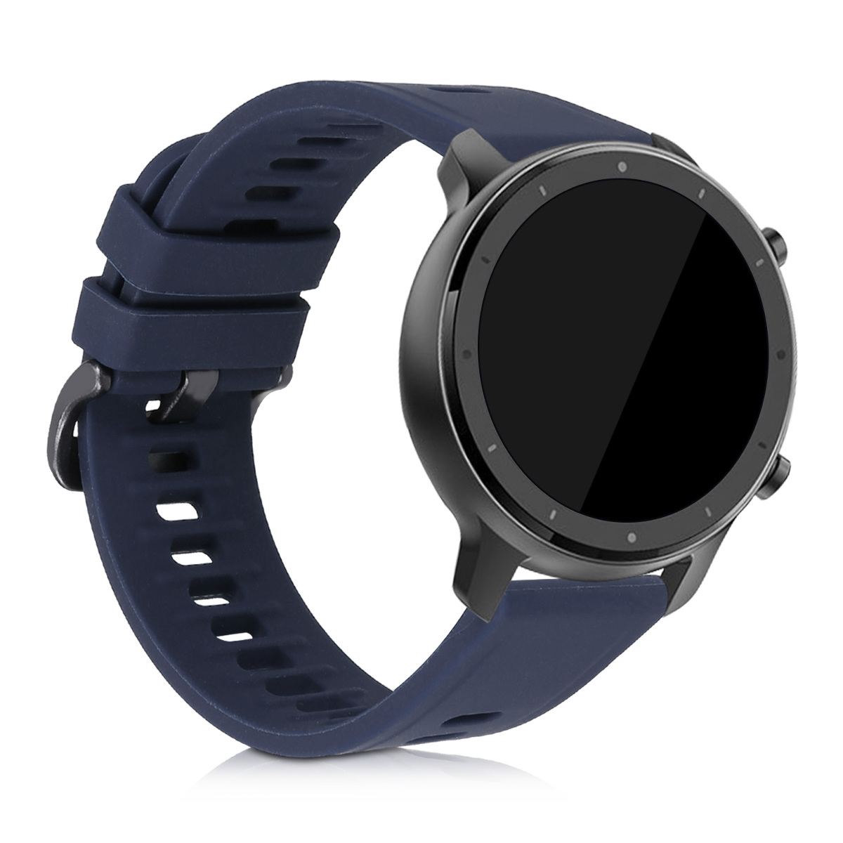 Sada 2 řemínků pro Huami Amazfit GTR (47mm) / GTR 2 / GTR 2e / GTR3 / GTR 3 Pro kwmobile - černá a tmavě modrá