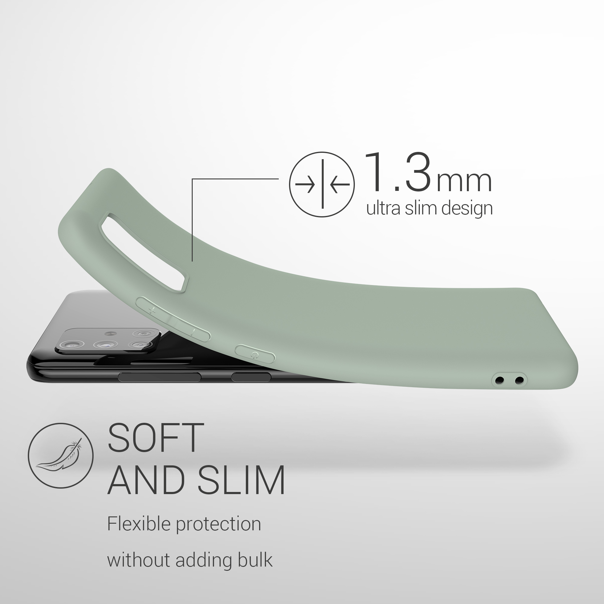 Kryt na mobil Samsung Galaxy A51 kwmobile TPU Šedo-zelená