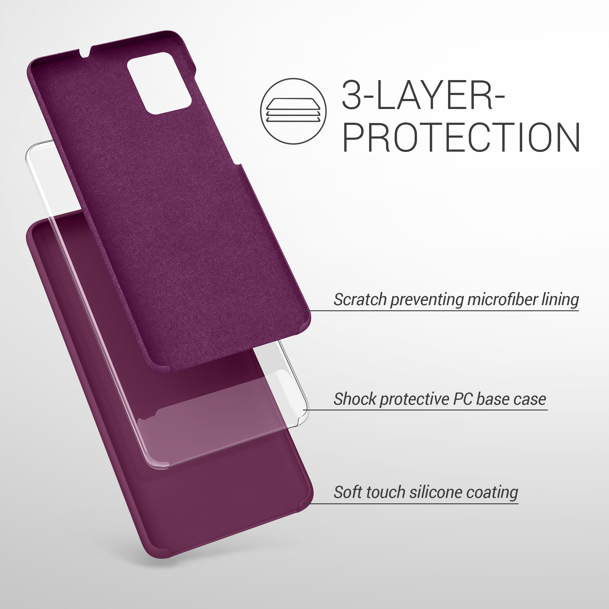 Kryt na mobil Samsung Galaxy A51 kwmobile TPU Bordeaux fialová