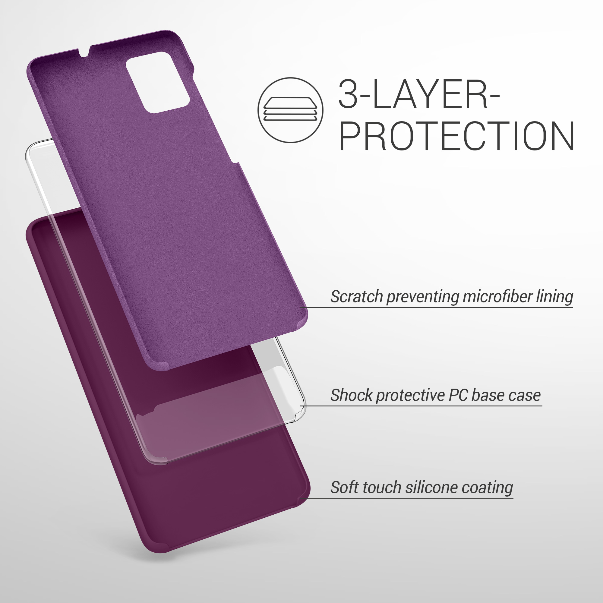 Kryt na mobil Samsung Galaxy A51 kwmobile TPU Purpurová magenta