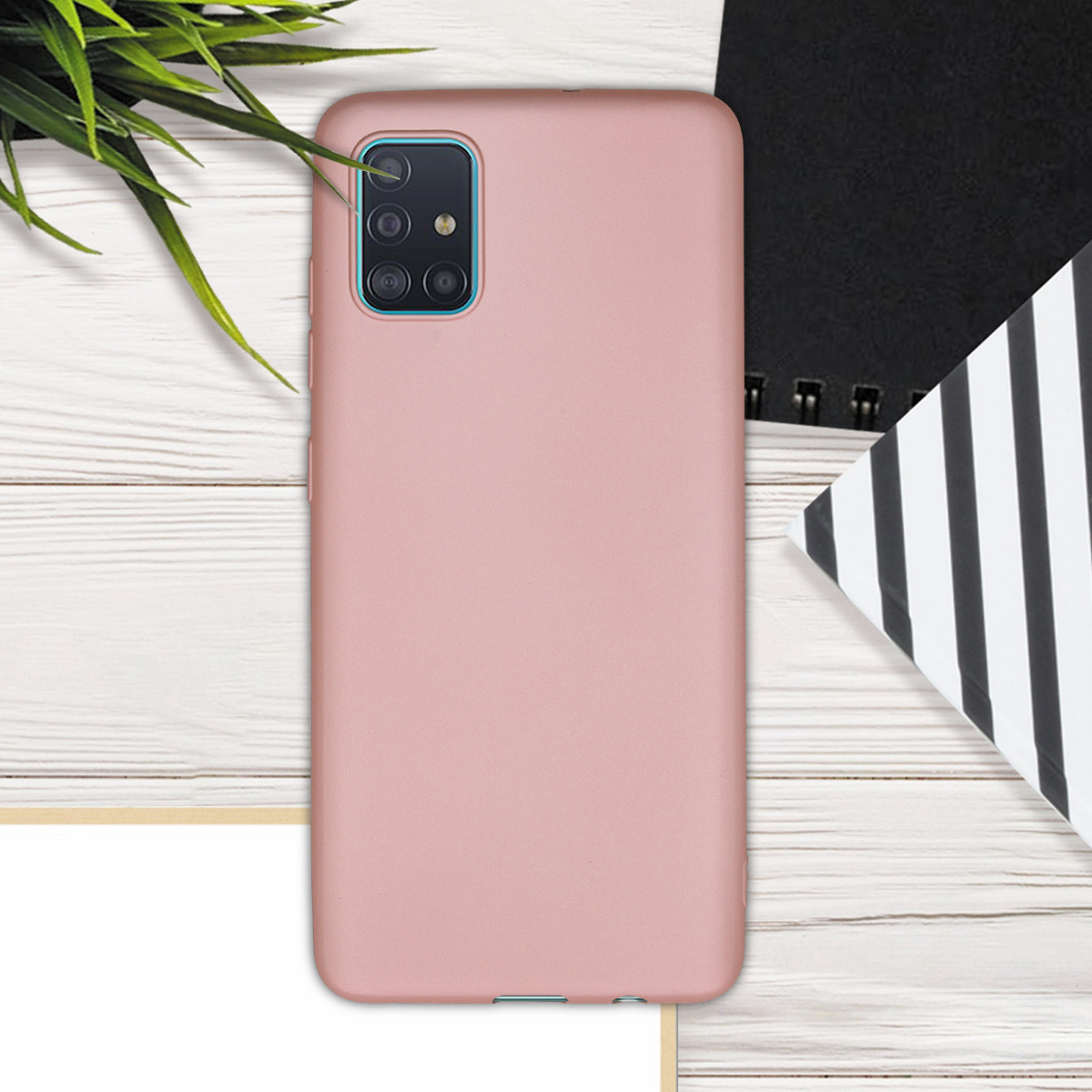 Pouzdro pro Samsung Galaxy A51 kwmobile tenké metalické silikonové - metalická růžové zlato