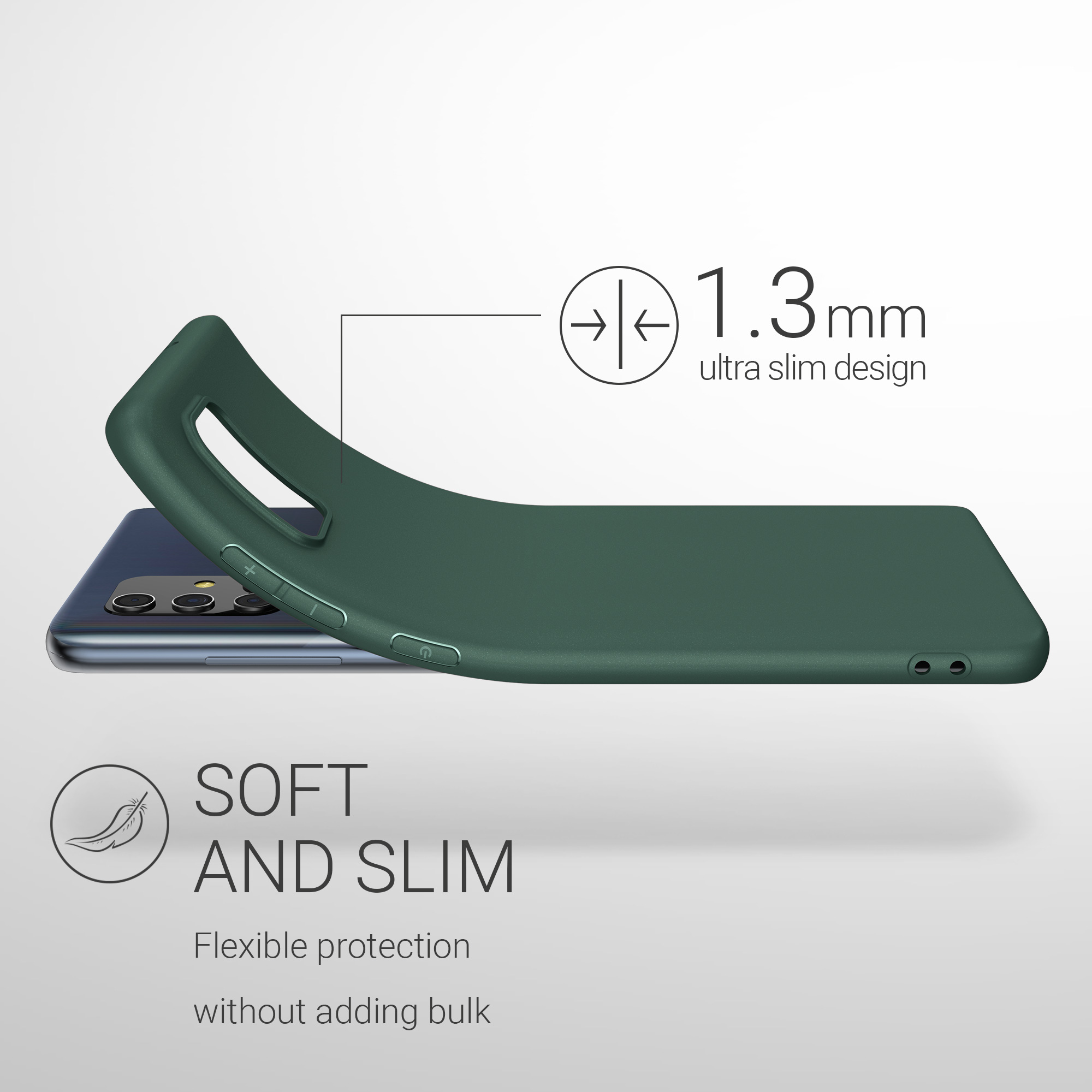 Kryt na mobil Samsung Galaxy A71 kwmobile TPU mechově zelený