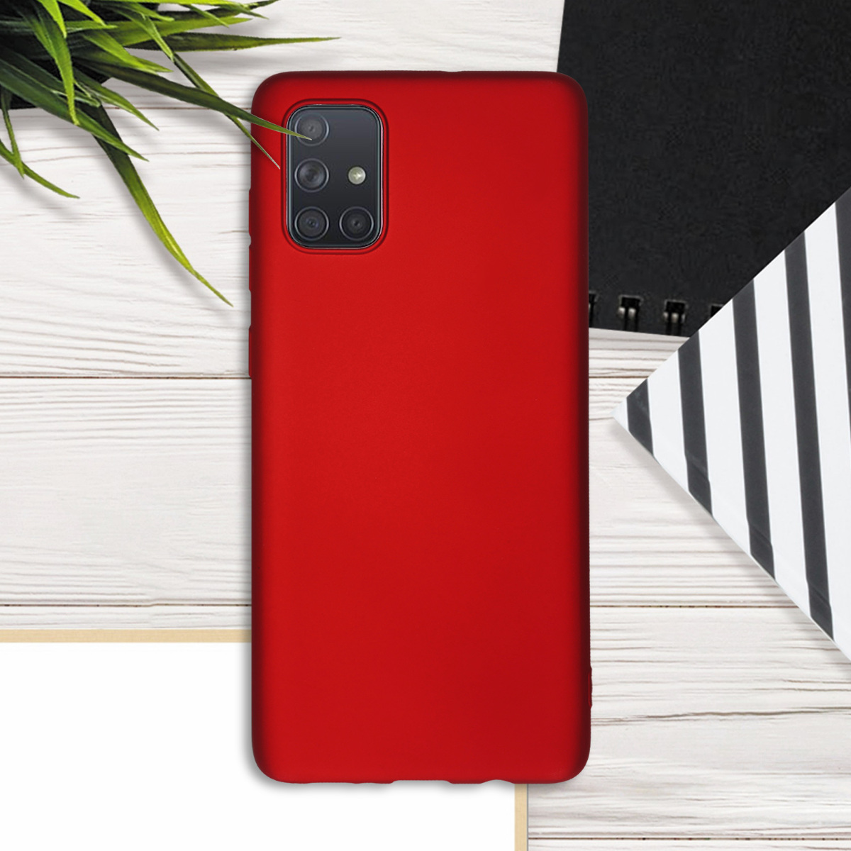 Metalický kryt na mobil Samsung Galaxy A71 kwmobile metalicky tmavě červený