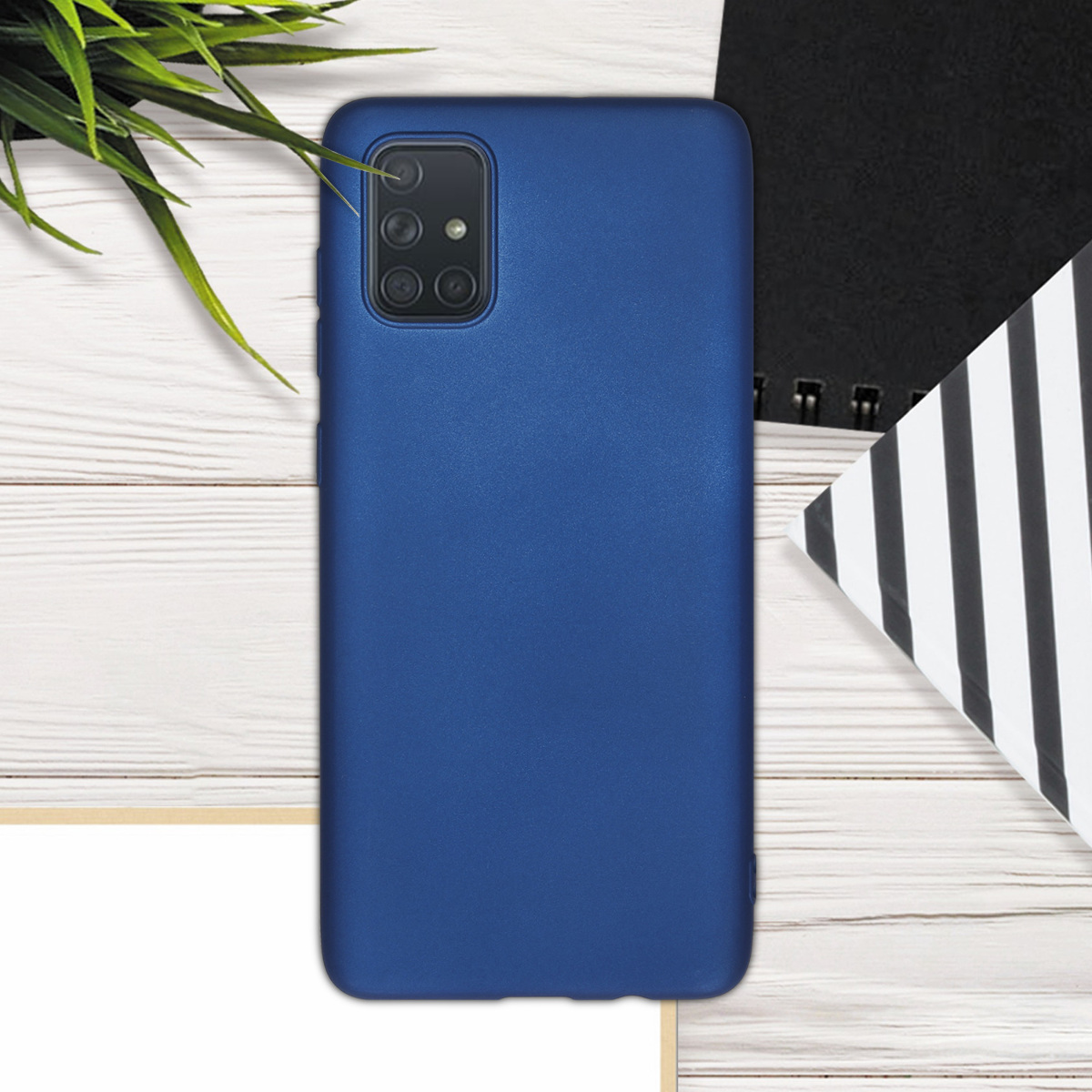 Metalický kryt na mobil Samsung Galaxy A71 kwmobile metalicky modrý