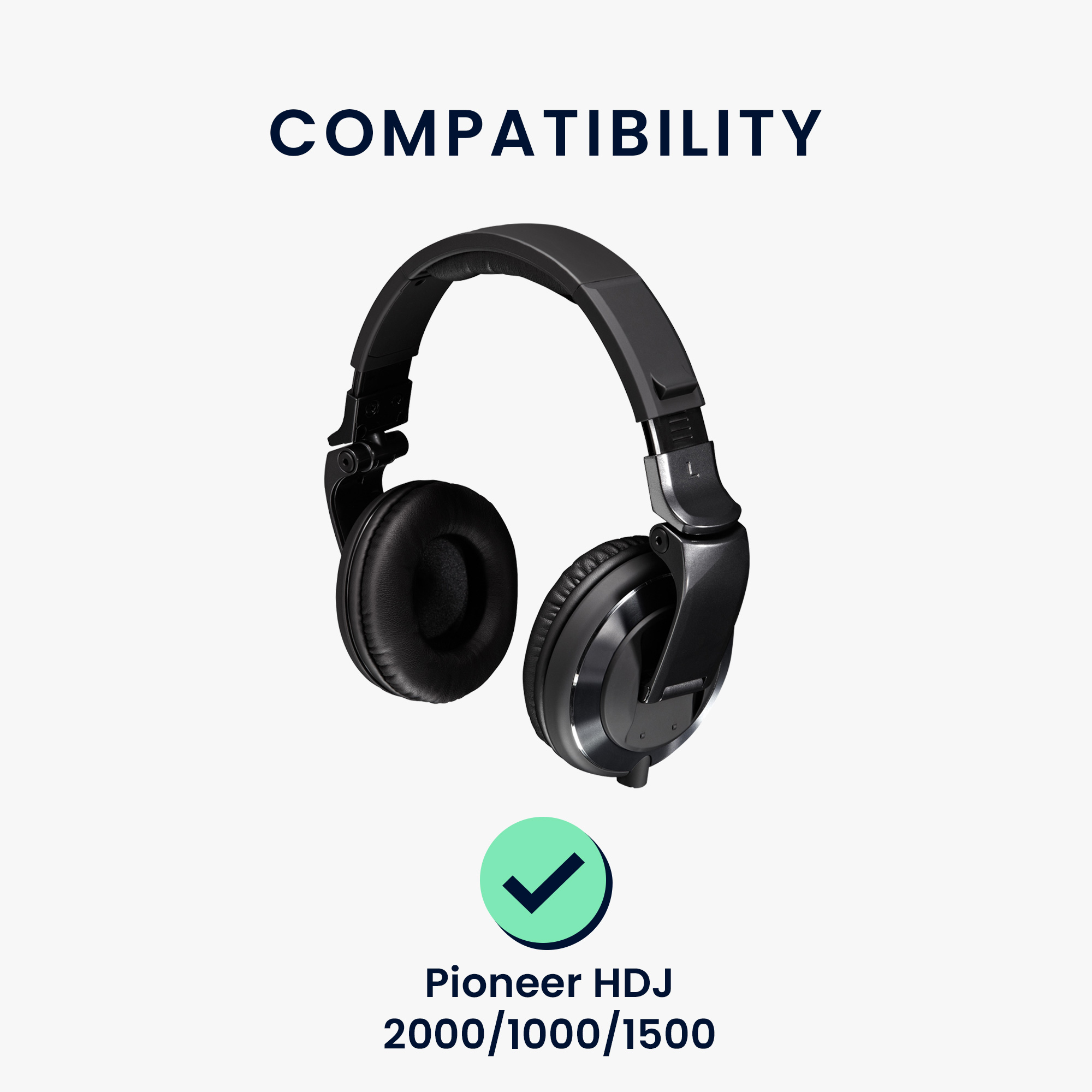 2x Náušníky na sluchátka kwmobile pro Pioneer HDJ 2000/1000/1500 Ear Pads - černá