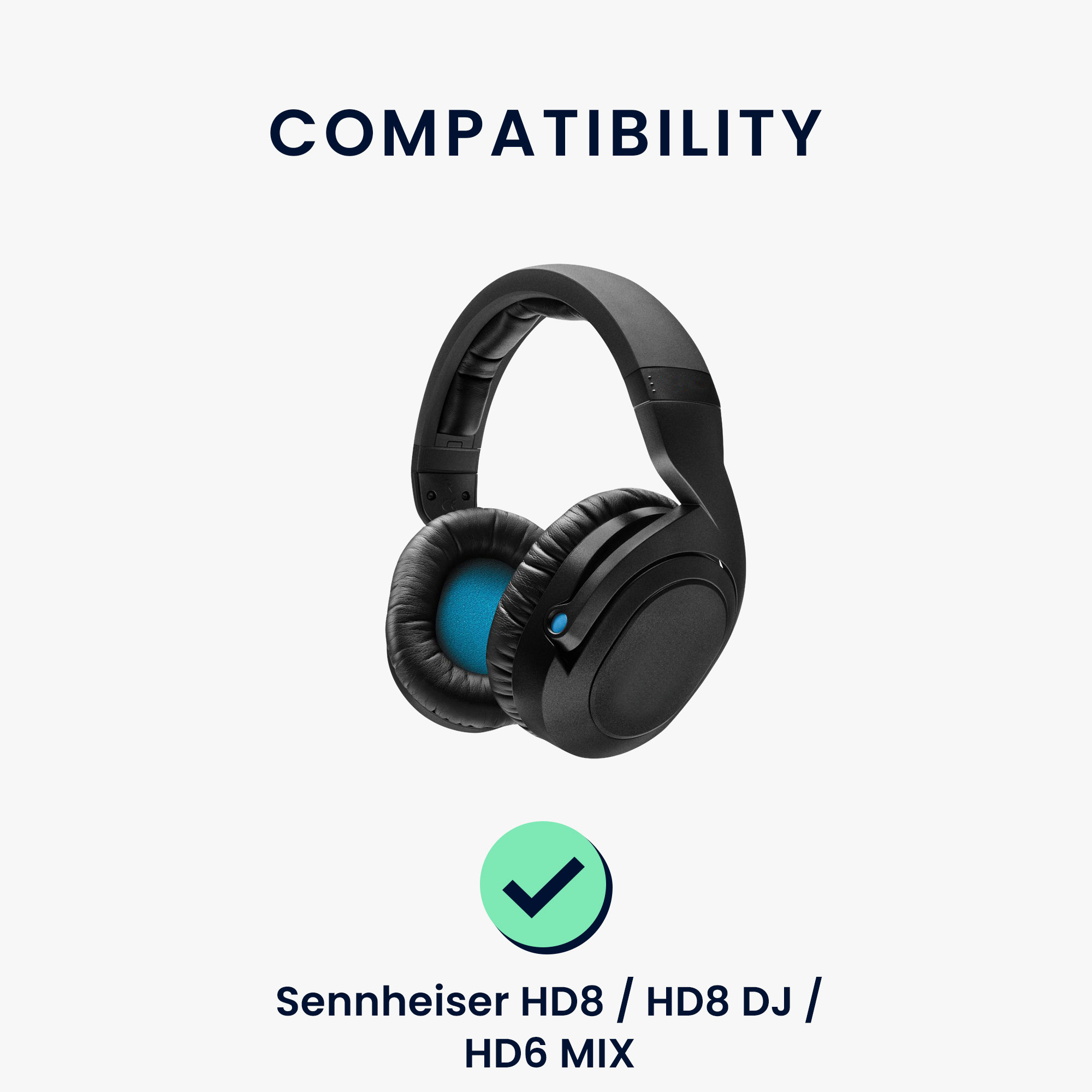 2x Náušníky na sluchátka kwmobile pro Sennheiser HD8 / HD8 DJ / HD6 MIX Ear… - černá