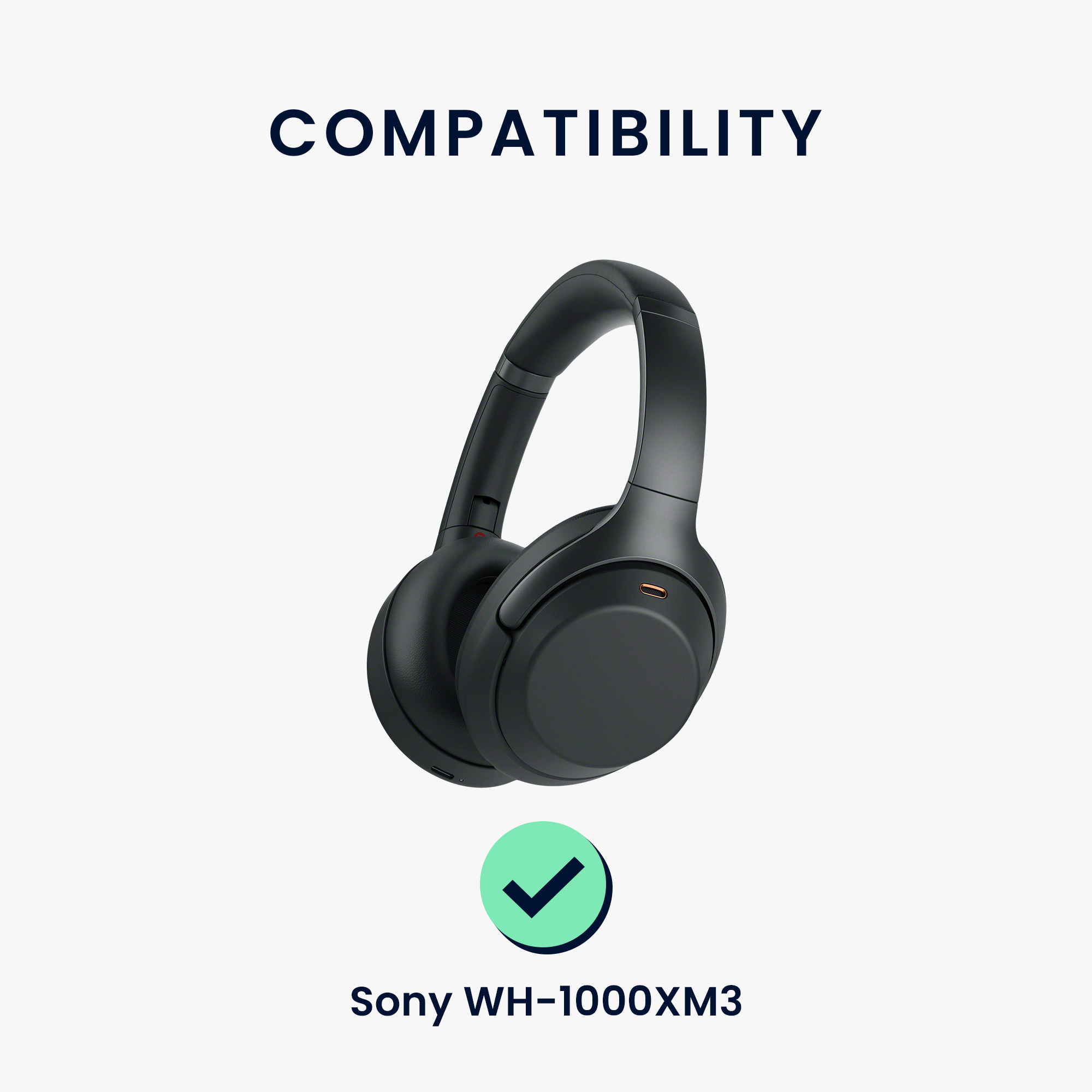 Náhradní náušníky pro Sony WH-1000XM3, 2 ks kwmobile ‑ černá