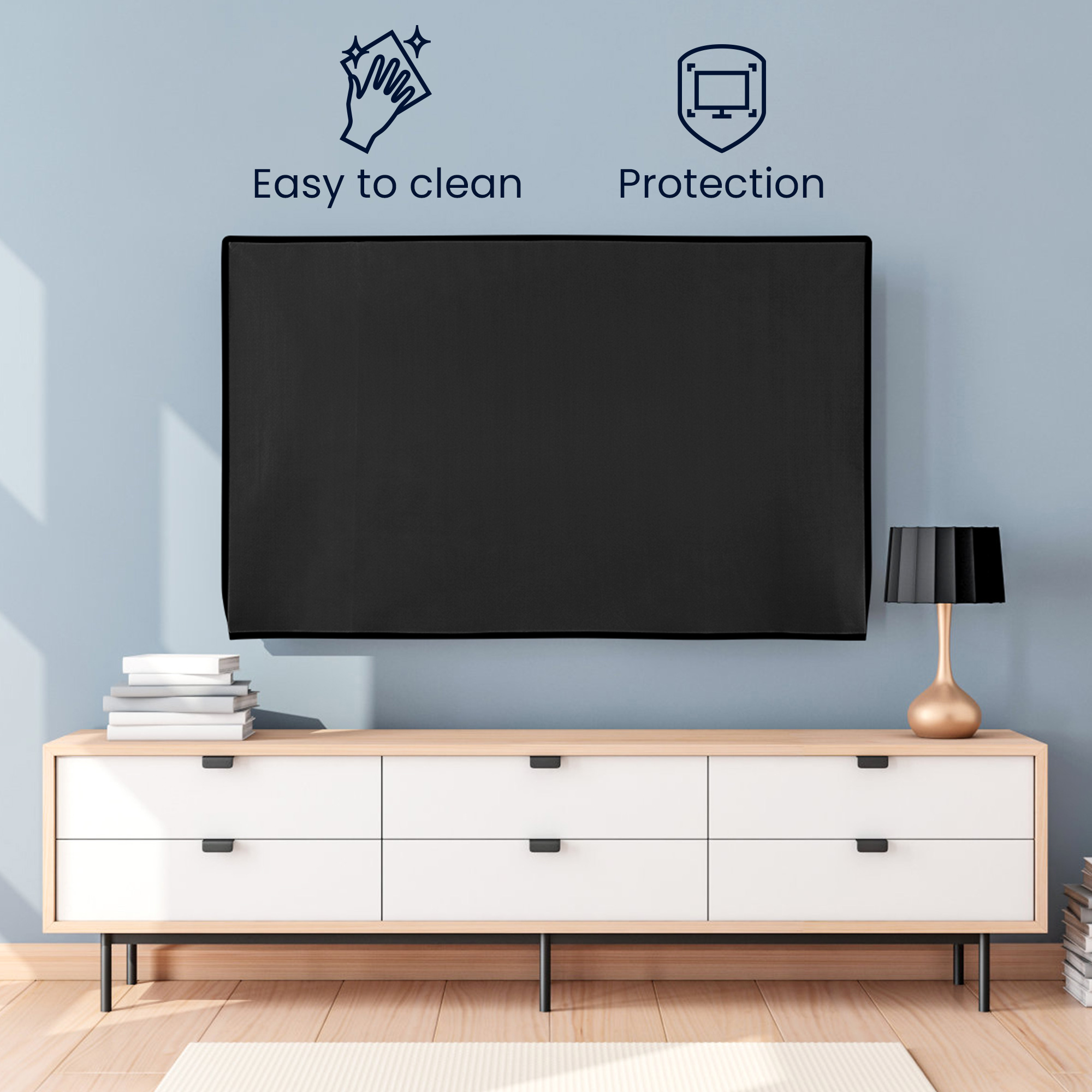 Vnitřní kryt na TV 32" kwmobile - syntetická látka černá