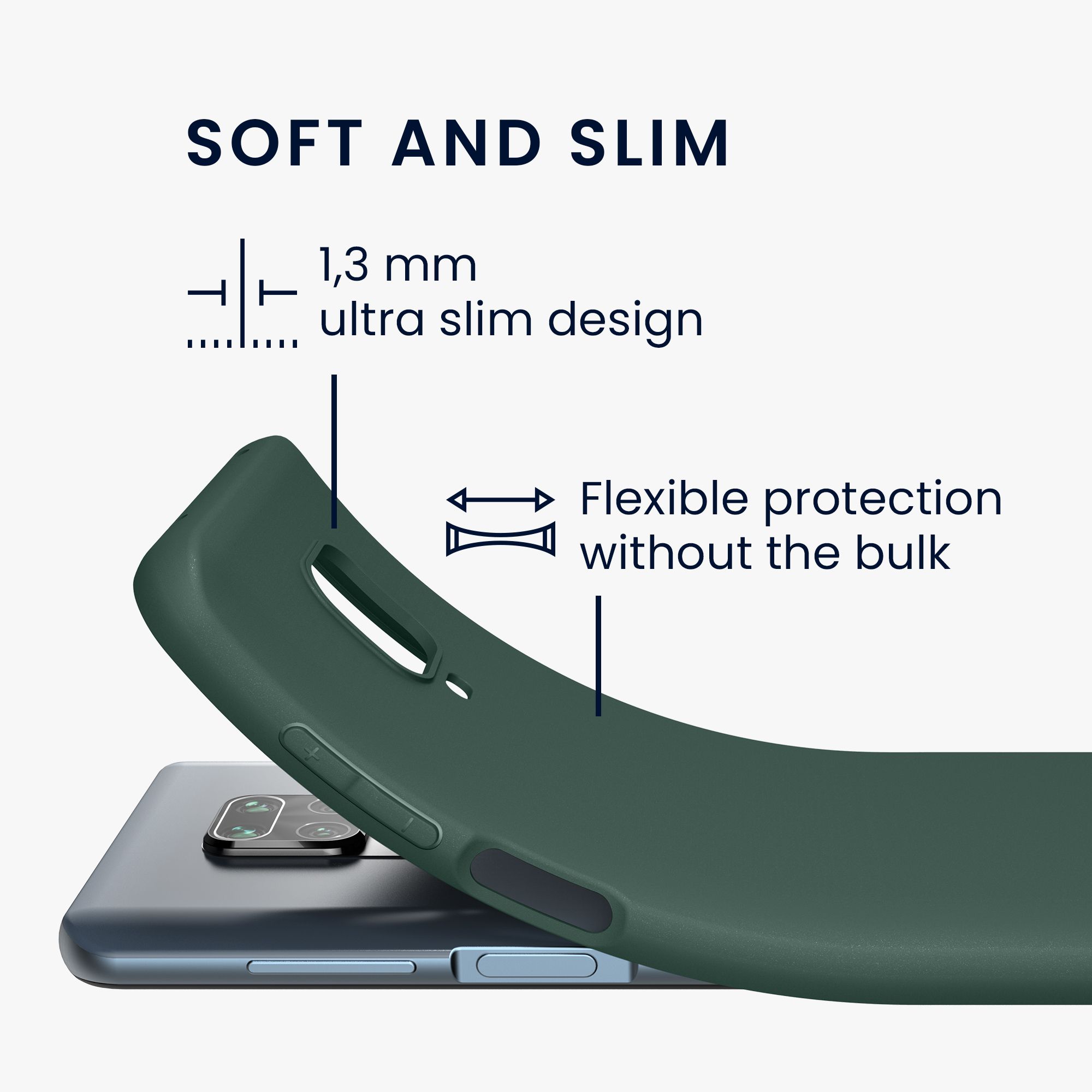 TPU kryt kwmobile pro Xiaomi Redmi Note 9S / 9 Pro / 9 Pro Max - mechově zelená