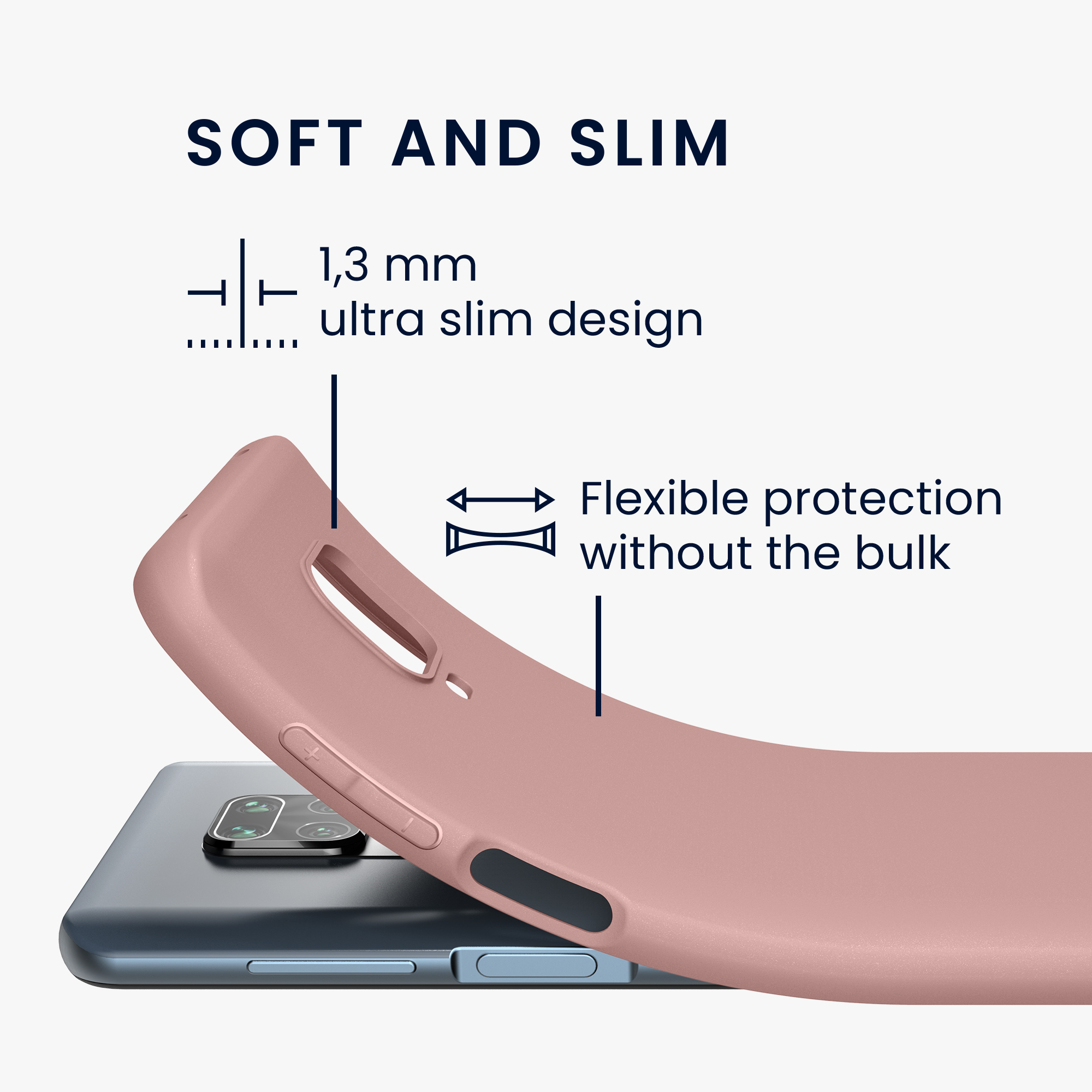 TPU kryt kwmobile pro Xiaomi Redmi Note 9S / 9 Pro / 9 Pro Max - zimní růžová
