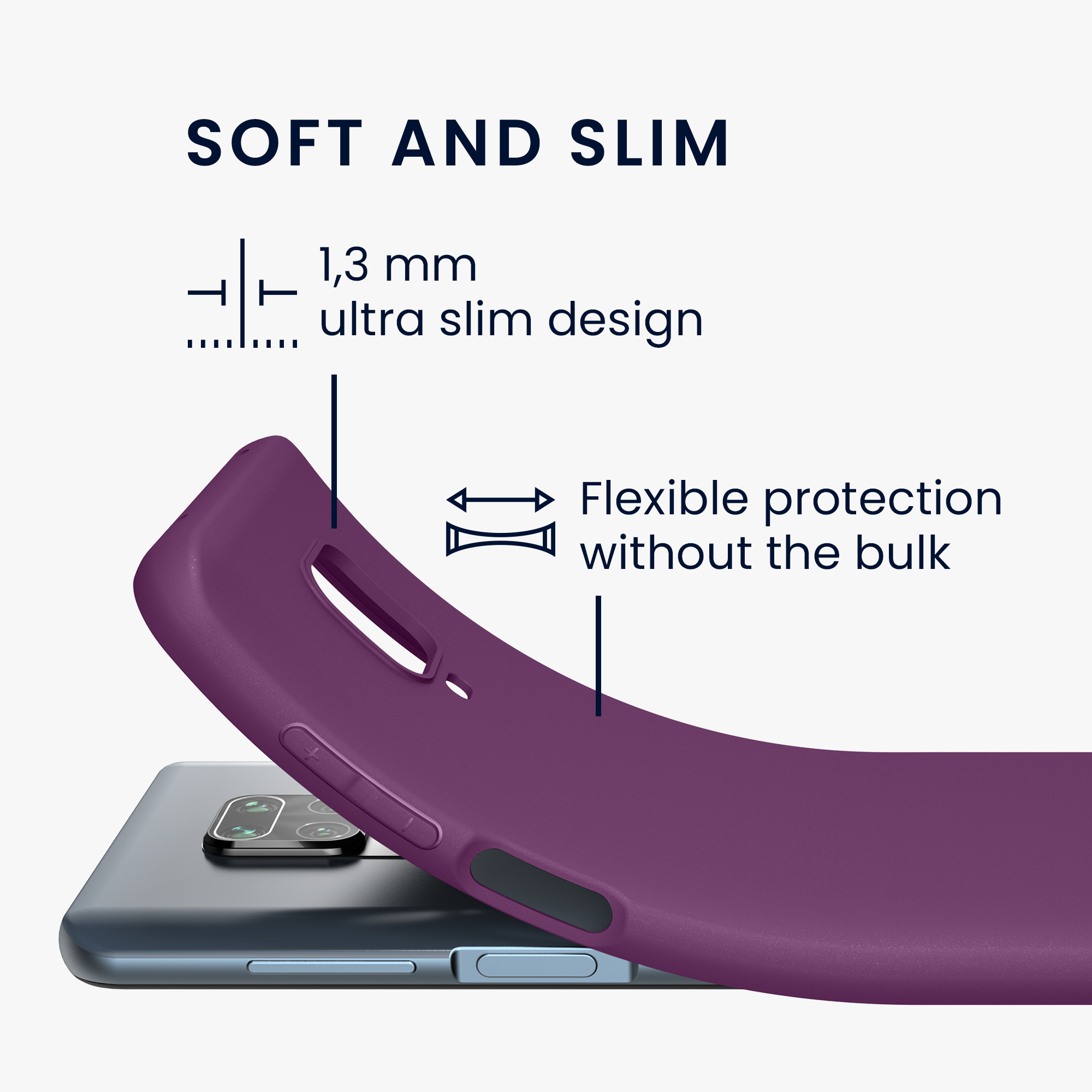 TPU kryt kwmobile pro Xiaomi Redmi Note 9S / 9 Pro / 9 Pro Max - purpurová