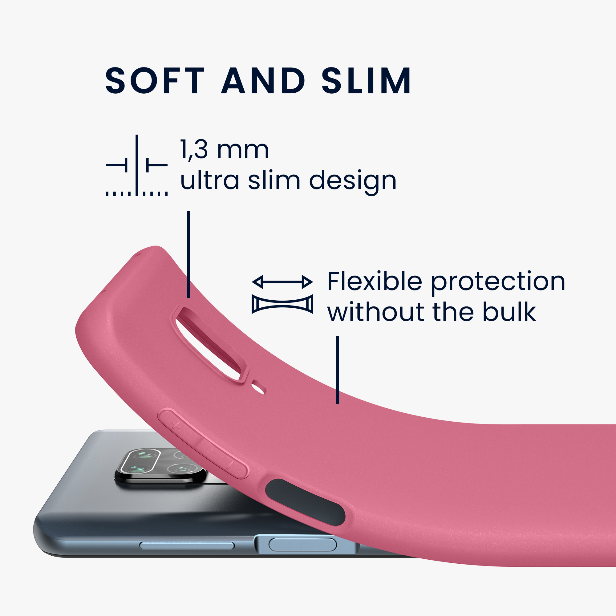 TPU kryt kwmobile pro Xiaomi Redmi Note 9S / 9 Pro / 9 Pro Max - sladce růžová