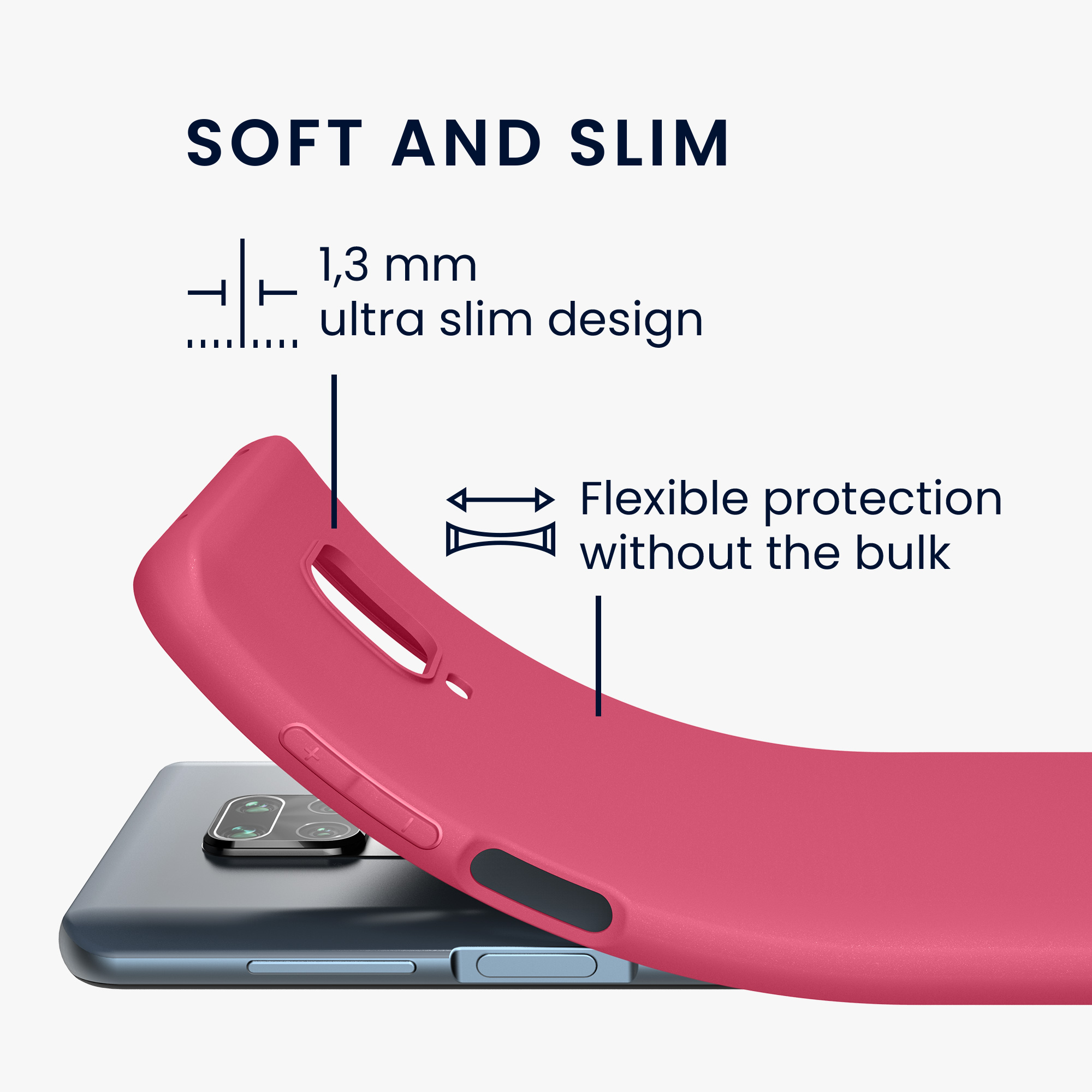 TPU kryt kwmobile pro Xiaomi Redmi Note 9S / 9 Pro / 9 Pro Max - výrazně růžová