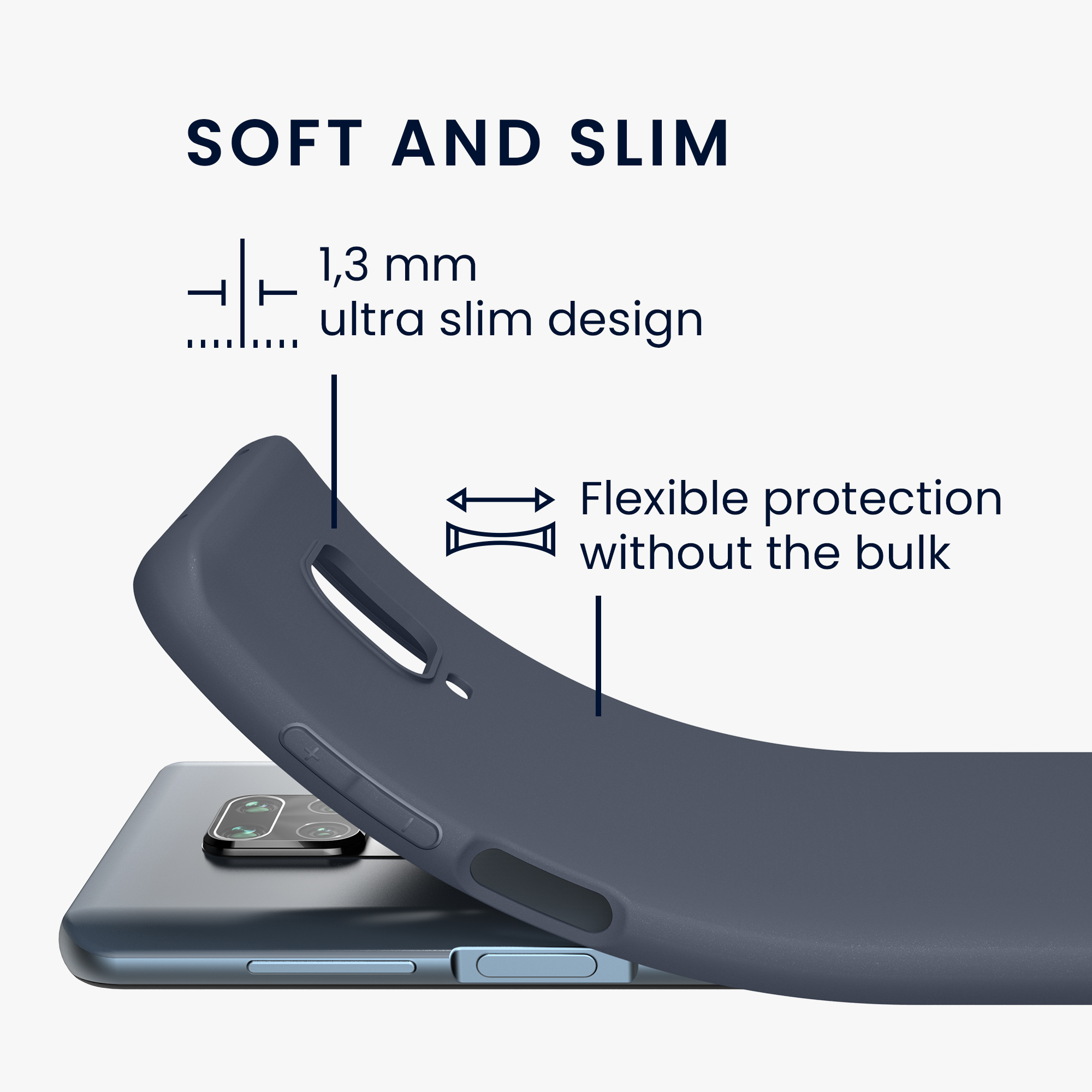 TPU kryt kwmobile pro Xiaomi Redmi Note 9S / 9 Pro / 9 Pro Max - modrošedá