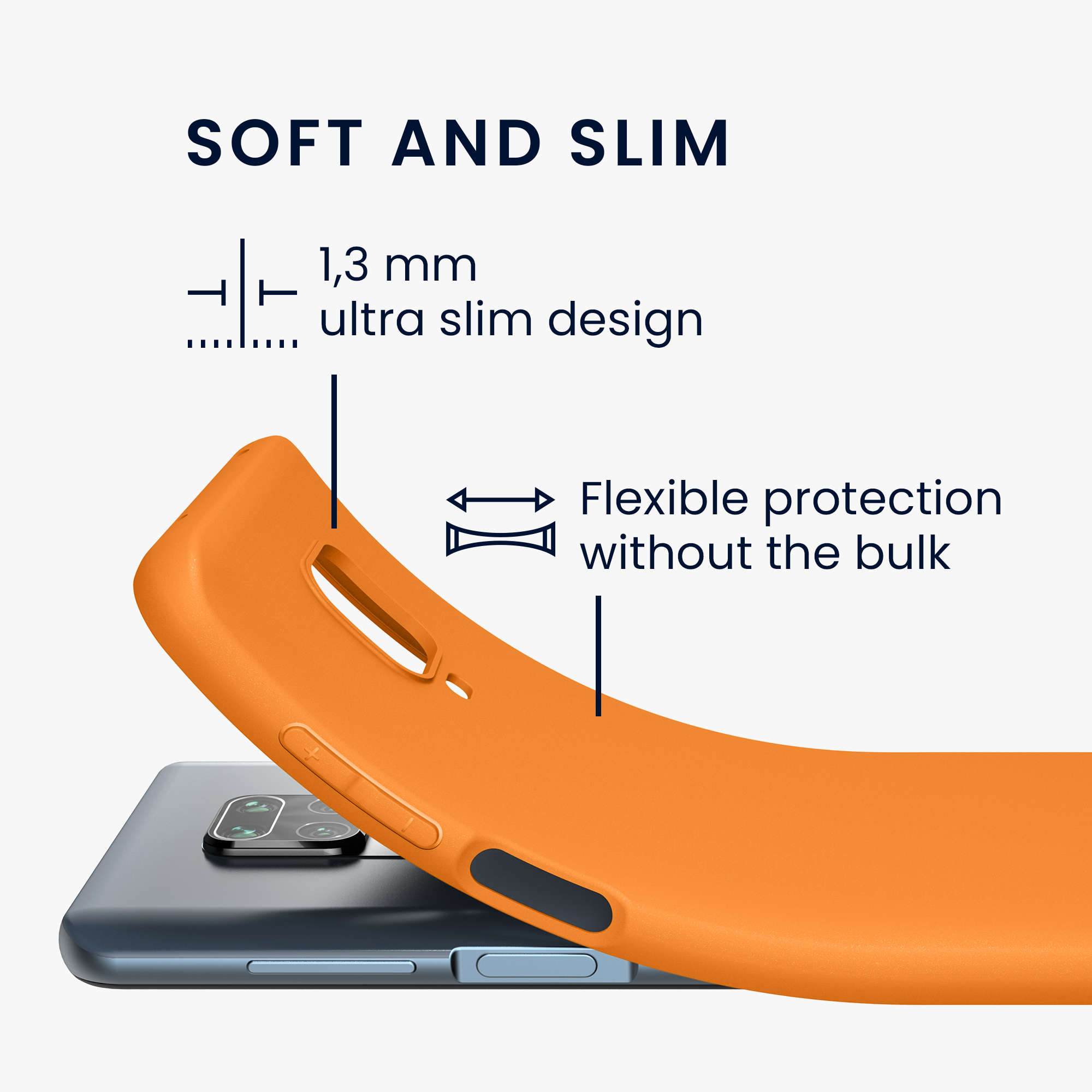 TPU kryt kwmobile pro Xiaomi Redmi Note 9S / 9 Pro / 9 Pro Max - ovocně oranžová