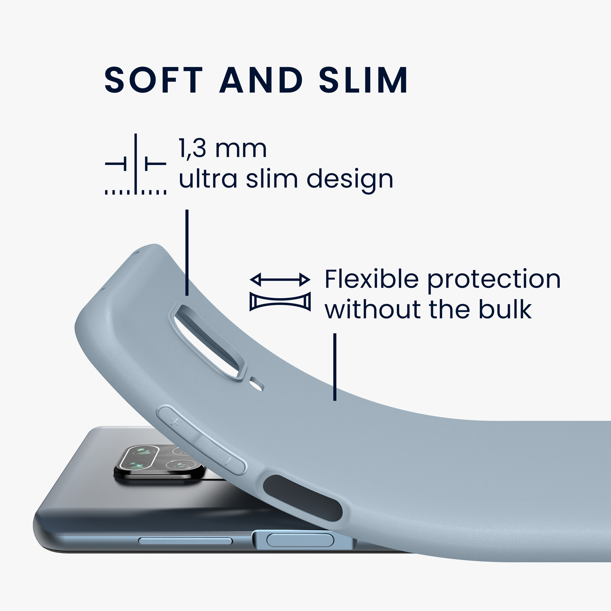 TPU kryt kwmobile pro Xiaomi Redmi Note 9S / 9 Pro / 9 Pro Max - matná světle modrá