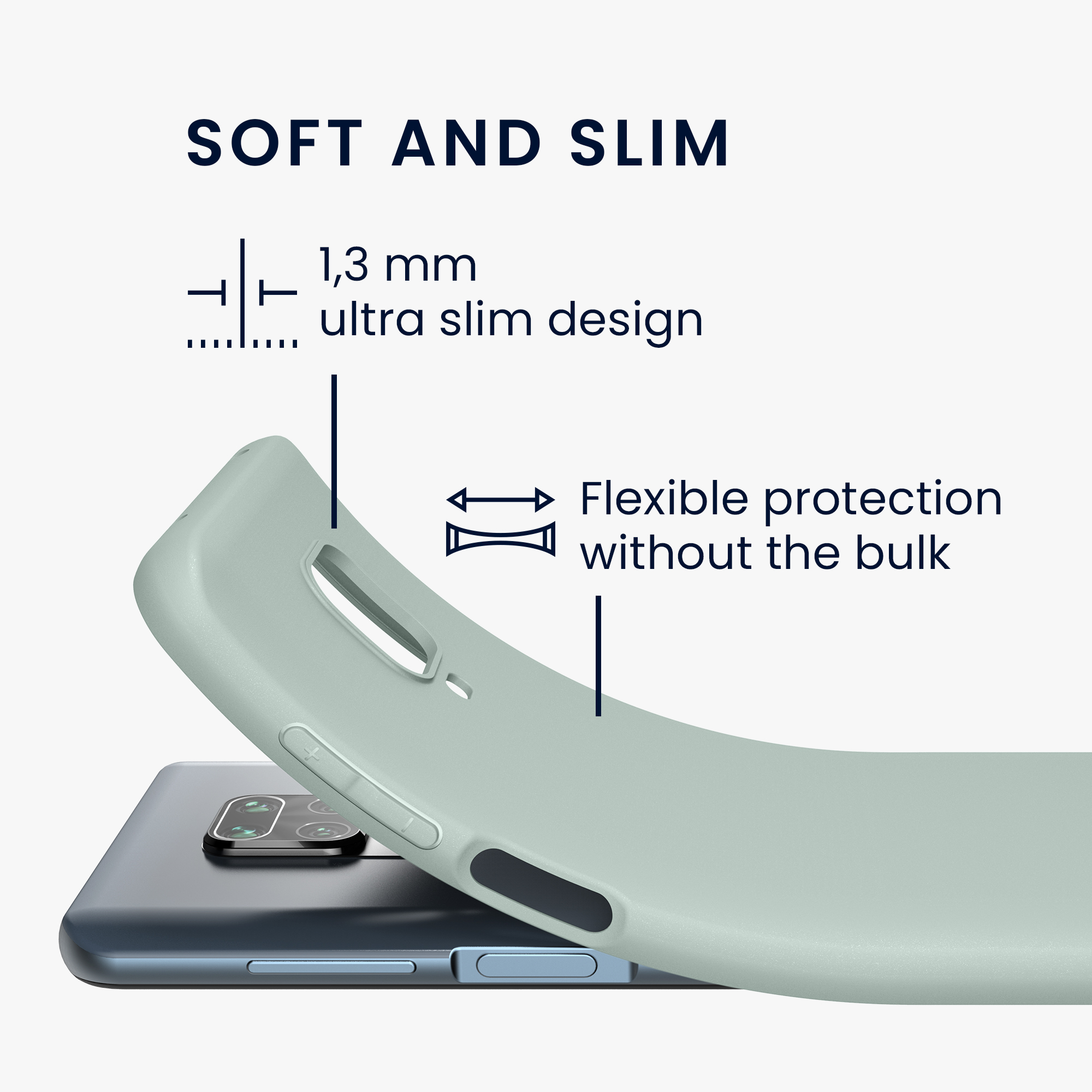 TPU kryt kwmobile pro Xiaomi Redmi Note 9S / 9 Pro / 9 Pro Max - studená mátová