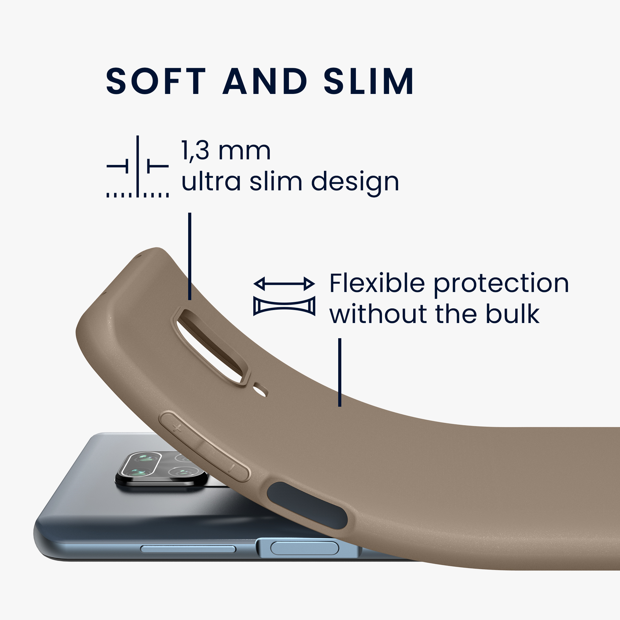 TPU kryt kwmobile pro Xiaomi Redmi Note 9S / 9 Pro / 9 Pro Max - matná krémová