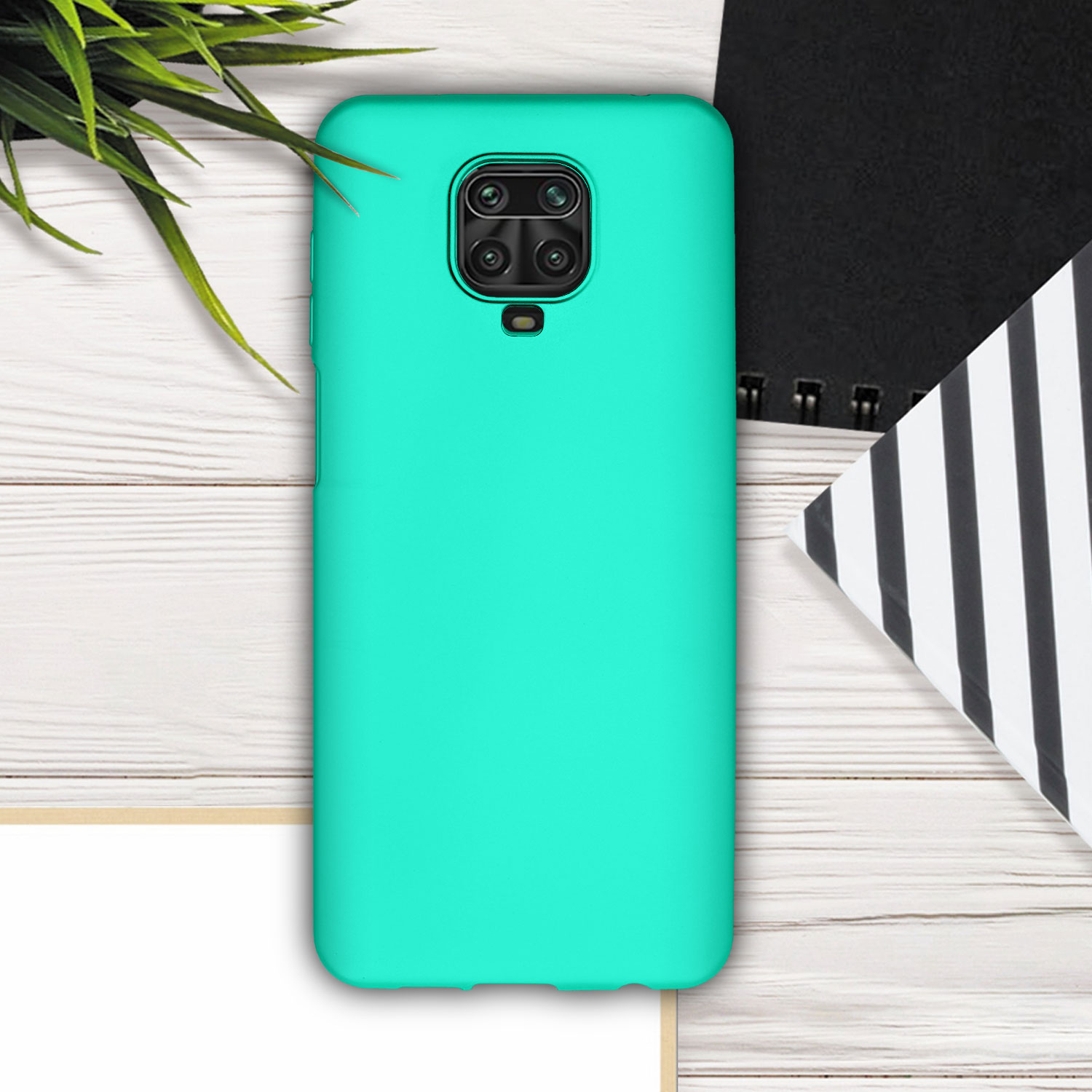 Metalický TPU kryt kwmobile pro Xiaomi Redmi Note 9S / 9 Pro / 9 Pro Max - metalická tyrkysová