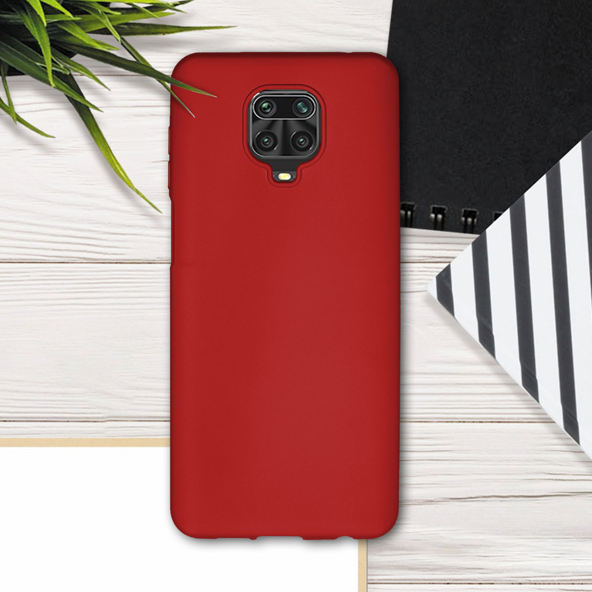 Metalický TPU kryt kwmobile pro Xiaomi Redmi Note 9S / 9 Pro / 9 Pro Max - metalická tmavě červená