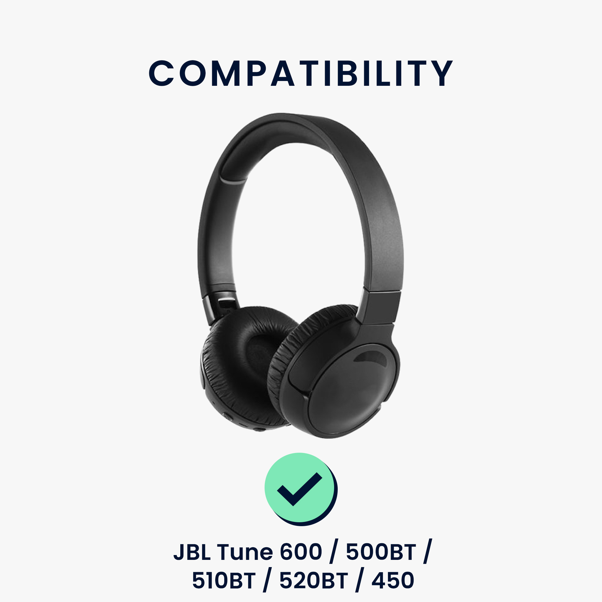 2 ks Náhradní náušníky na sluchátka JBL Tune 600 / 500BT / 510BT / 520BT / 450 Replacement Ear Pads kwmobile - černá