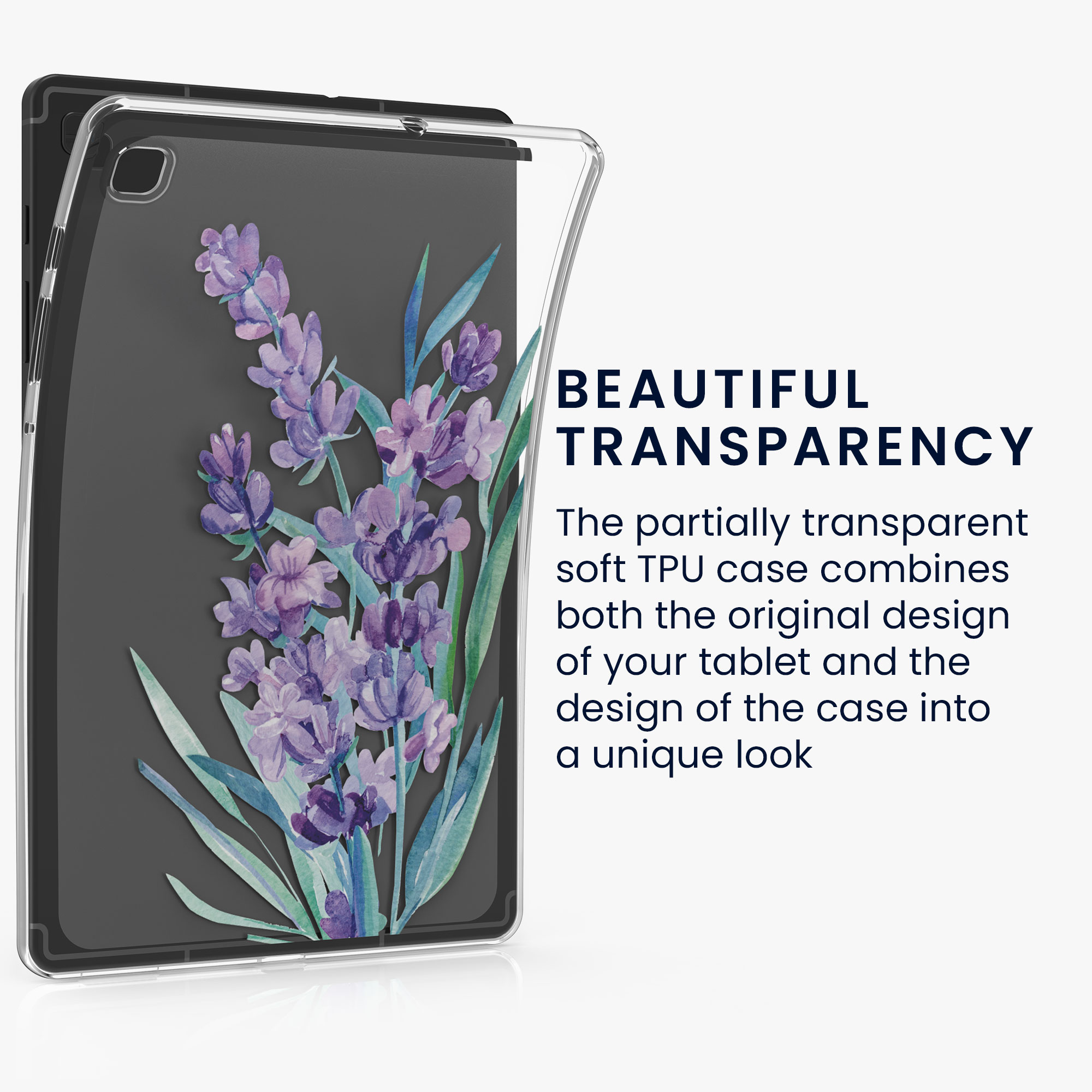 Zadní obal na tablet Galaxy Tab S6 Lite (2024/2022/2020) kwmobile levandulové květy fialová/tyr