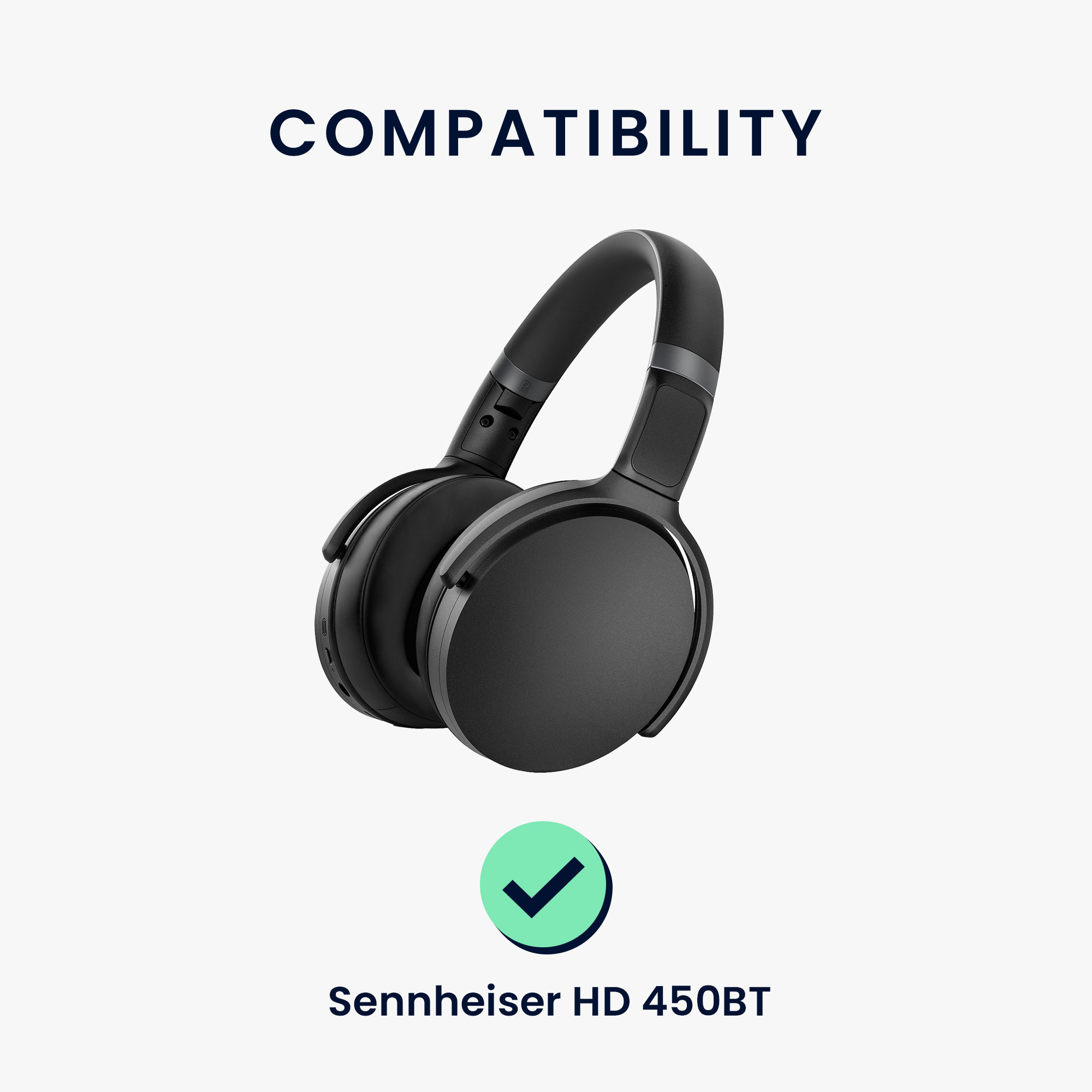 2x Náušníky na sluchátka kwmobile pro Sennheiser HD450BT / HD350BT Ear Pads - černá